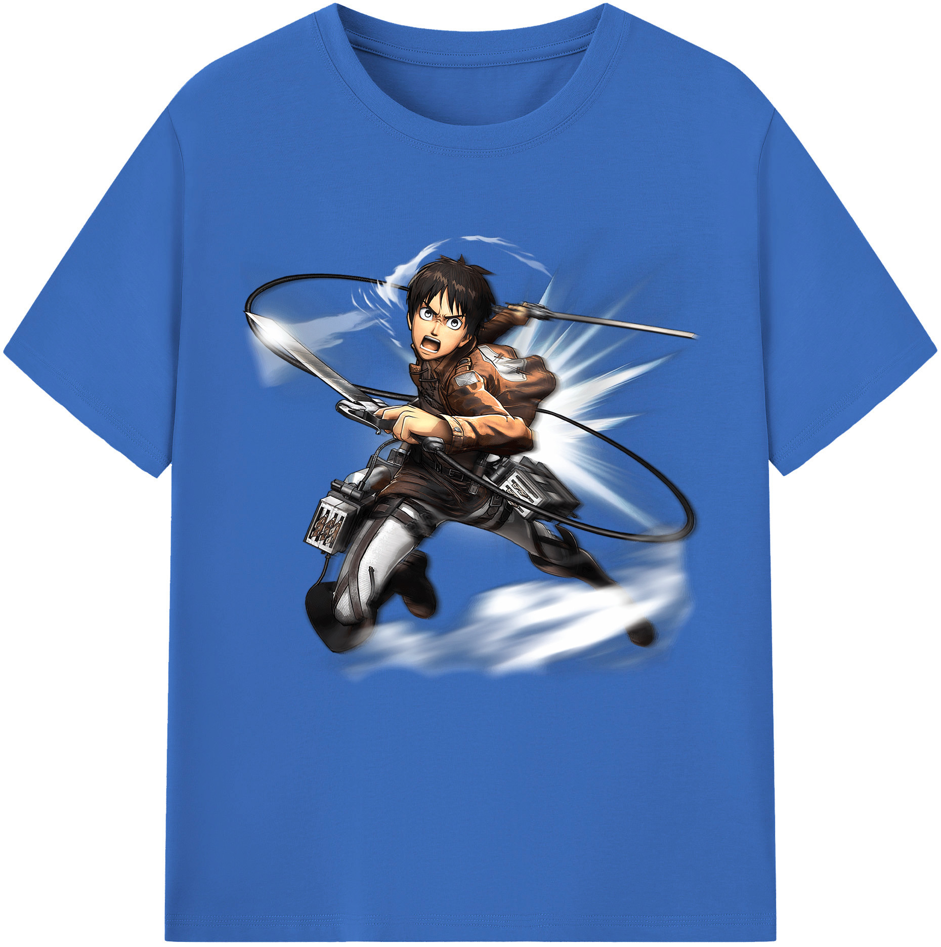 （画像用） 進撃の巨人 エレン･イェーガー Attack on Titan Eren Jäger 綿100％半袖Tシャツ（フロントプリント）