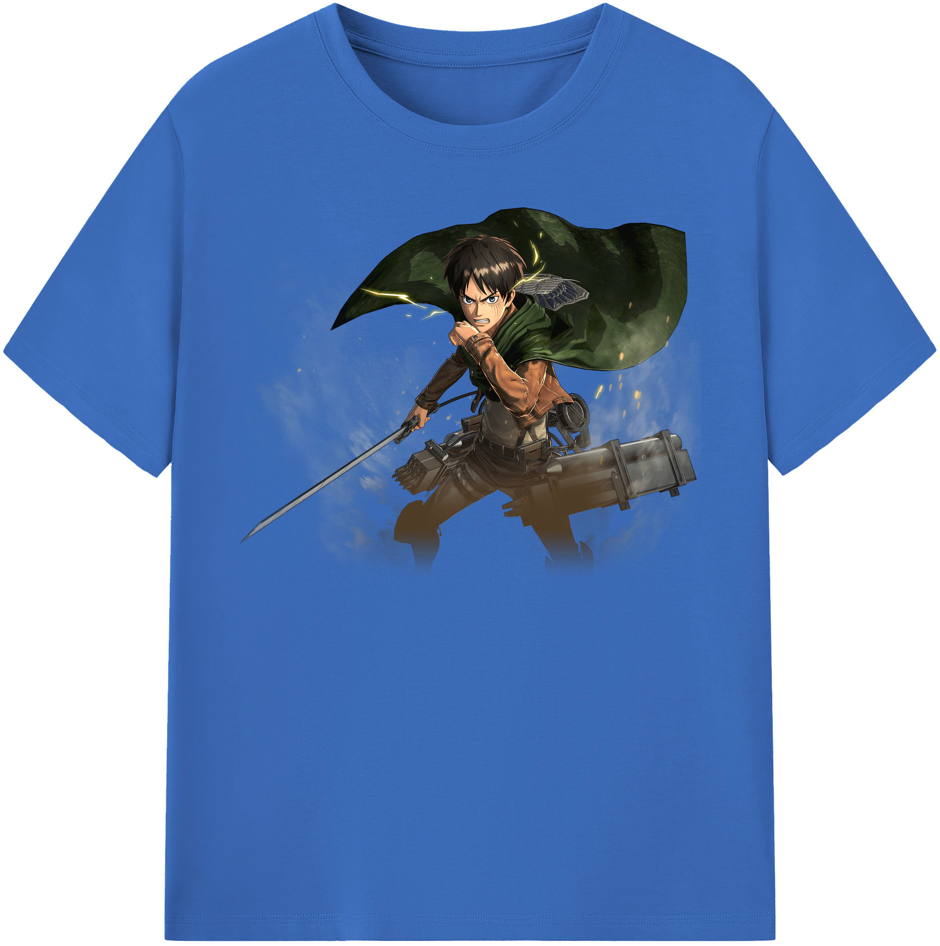 （画像用） 進撃の巨人 エレン･イェーガー Attack on Titan Eren Jäger 綿100％半袖Tシャツ（フロントプリント）