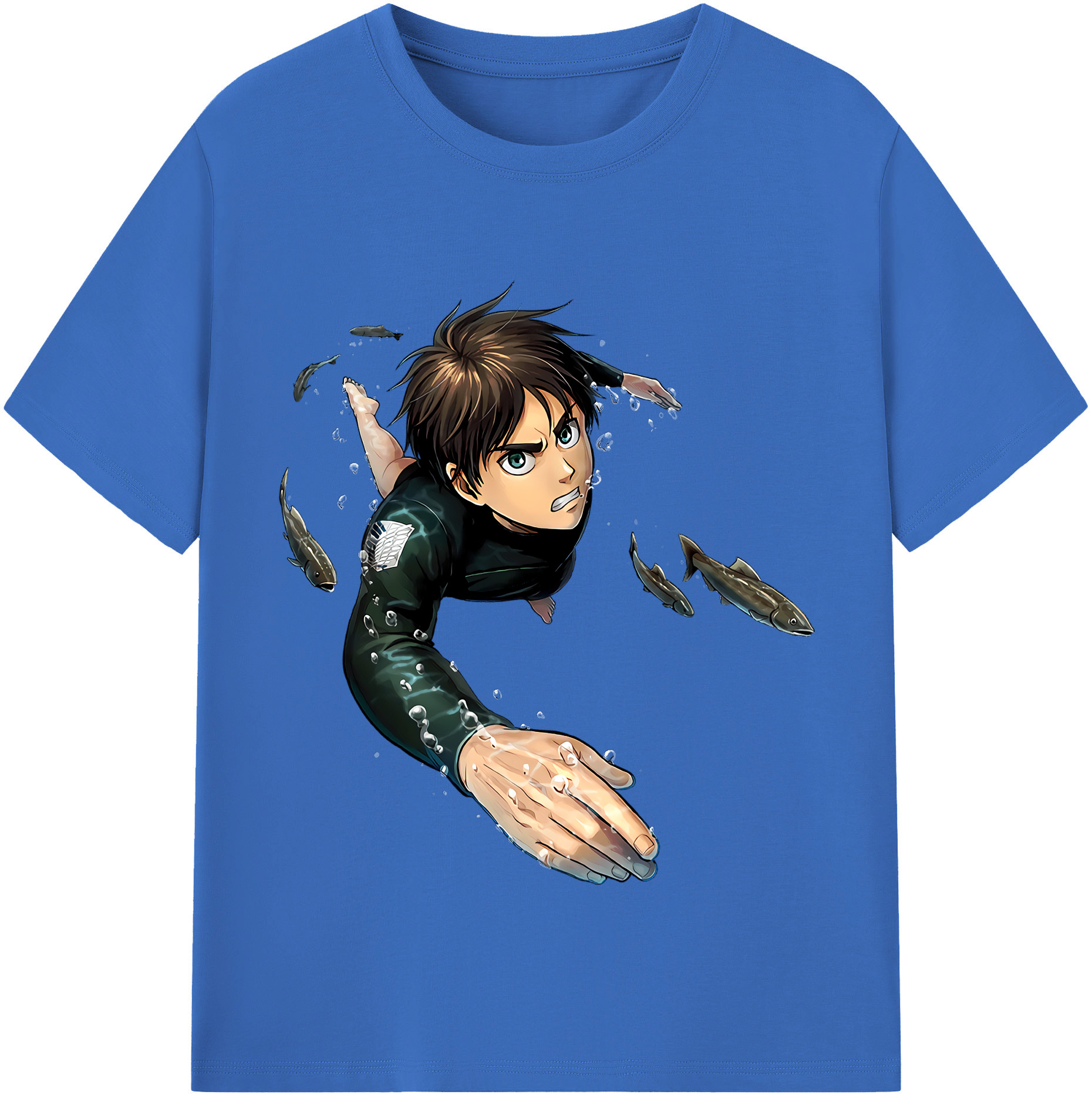 （画像用） 進撃の巨人 エレン･イェーガー Attack on Titan Eren Jäger 綿100％半袖Tシャツ（フロントプリント）