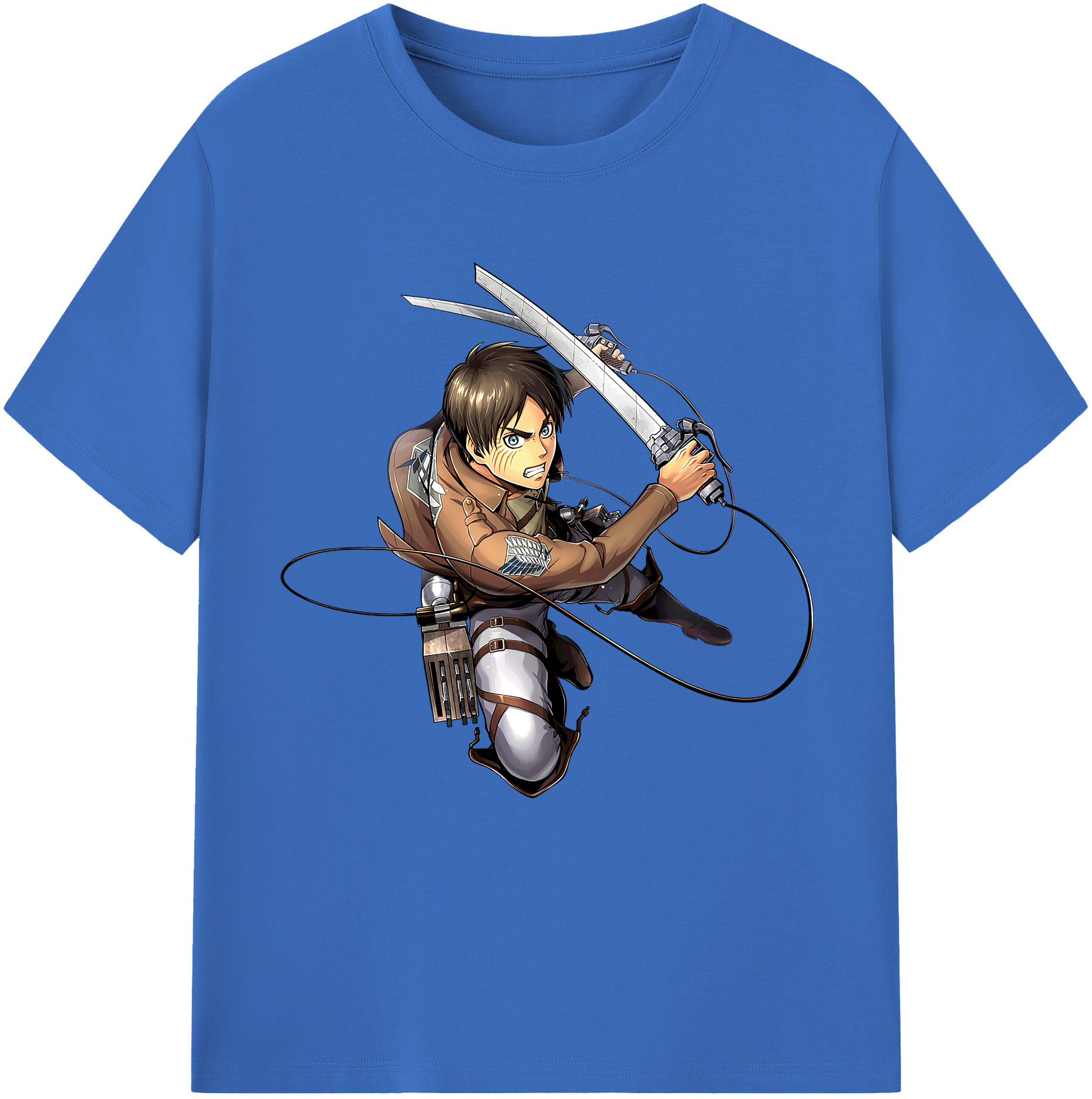 （画像用） 進撃の巨人 エレン･イェーガー Attack on Titan Eren Jäger 綿100％半袖Tシャツ（フロントプリント）