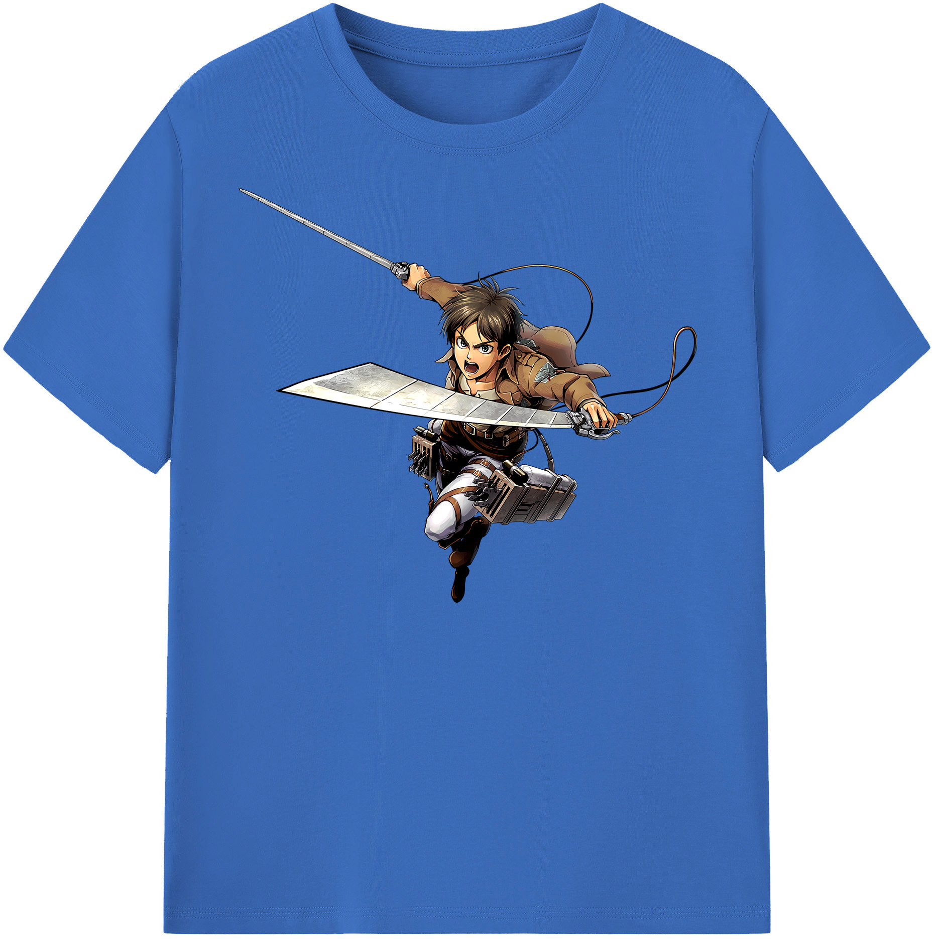 （画像用） 進撃の巨人 エレン･イェーガー Attack on Titan Eren Jäger 綿100％半袖Tシャツ（フロントプリント）