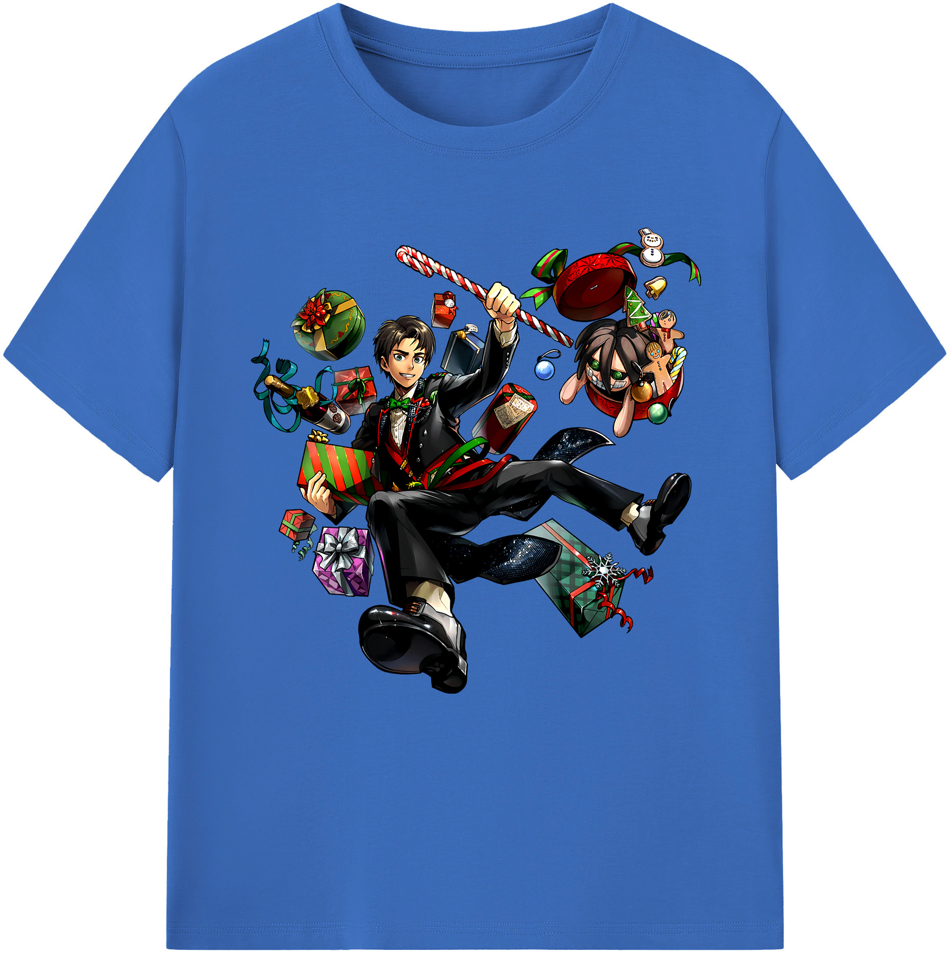（画像用） 進撃の巨人 エレン･イェーガー Attack on Titan Eren Jäger 綿100％半袖Tシャツ（フロントプリント）