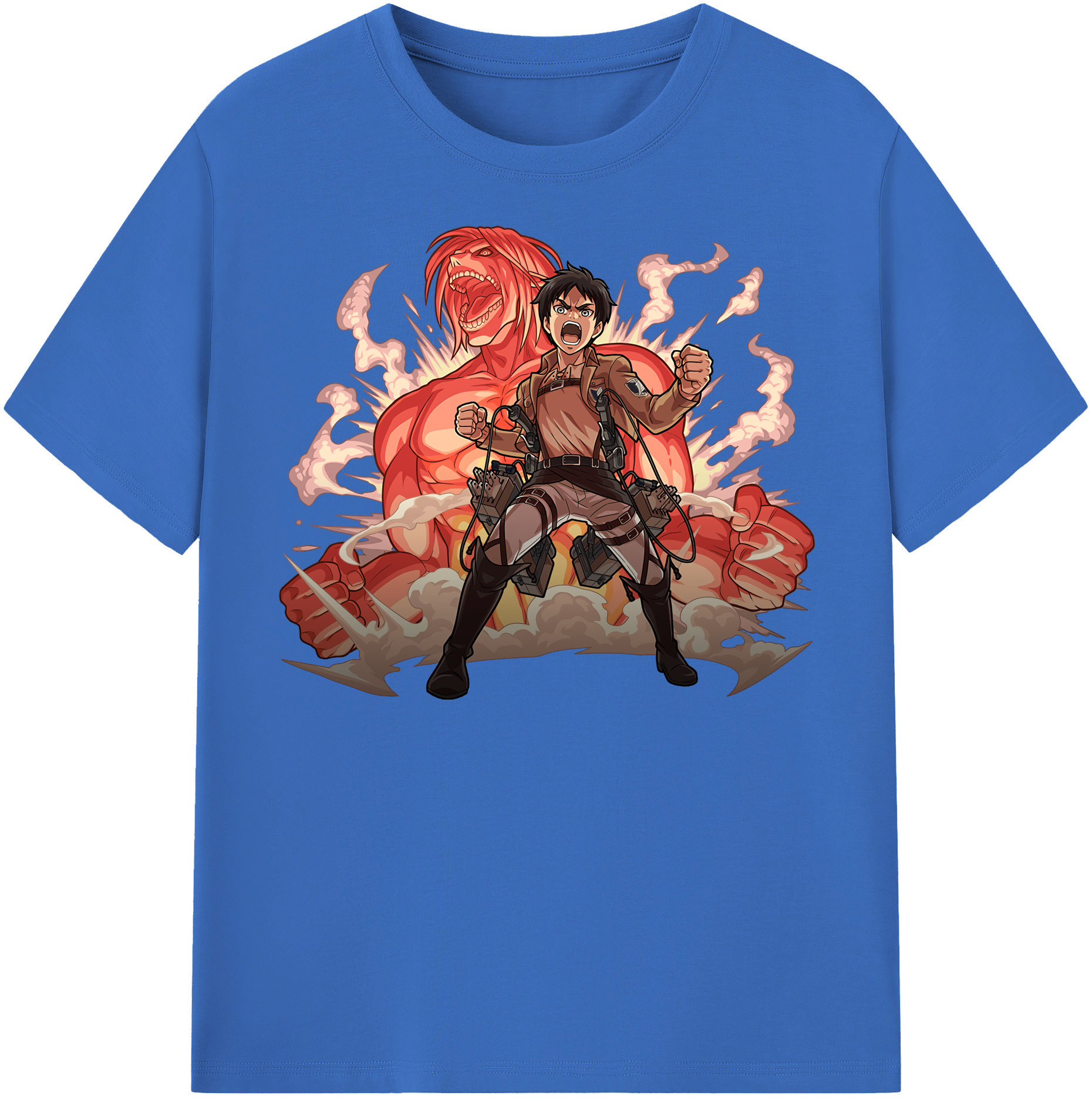 （画像用） 進撃の巨人 エレン･イェーガー Attack on Titan Eren Jäger 綿100％半袖Tシャツ（フロントプリント）