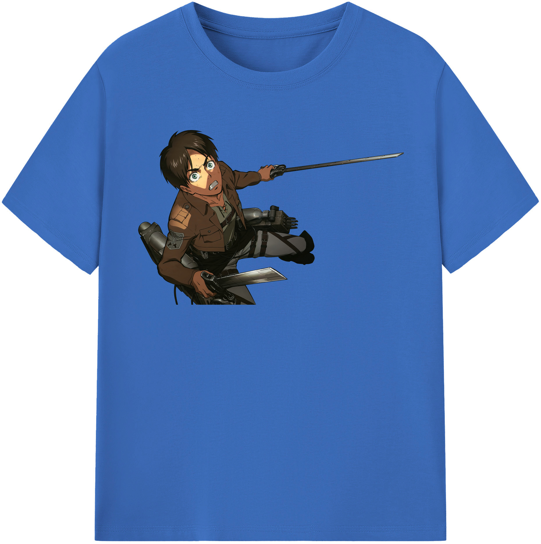 （画像用） 進撃の巨人 エレン･イェーガー Attack on Titan Eren Jäger 綿100％半袖Tシャツ（フロントプリント）