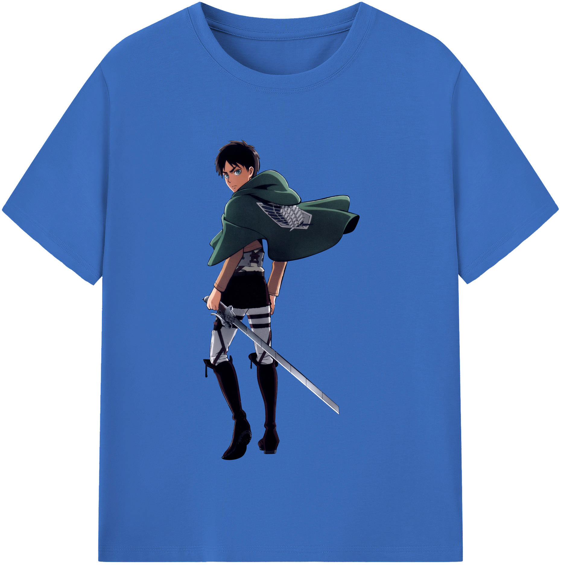 （画像用） 進撃の巨人 エレン･イェーガー Attack on Titan Eren Jäger 綿100％半袖Tシャツ（フロントプリント）