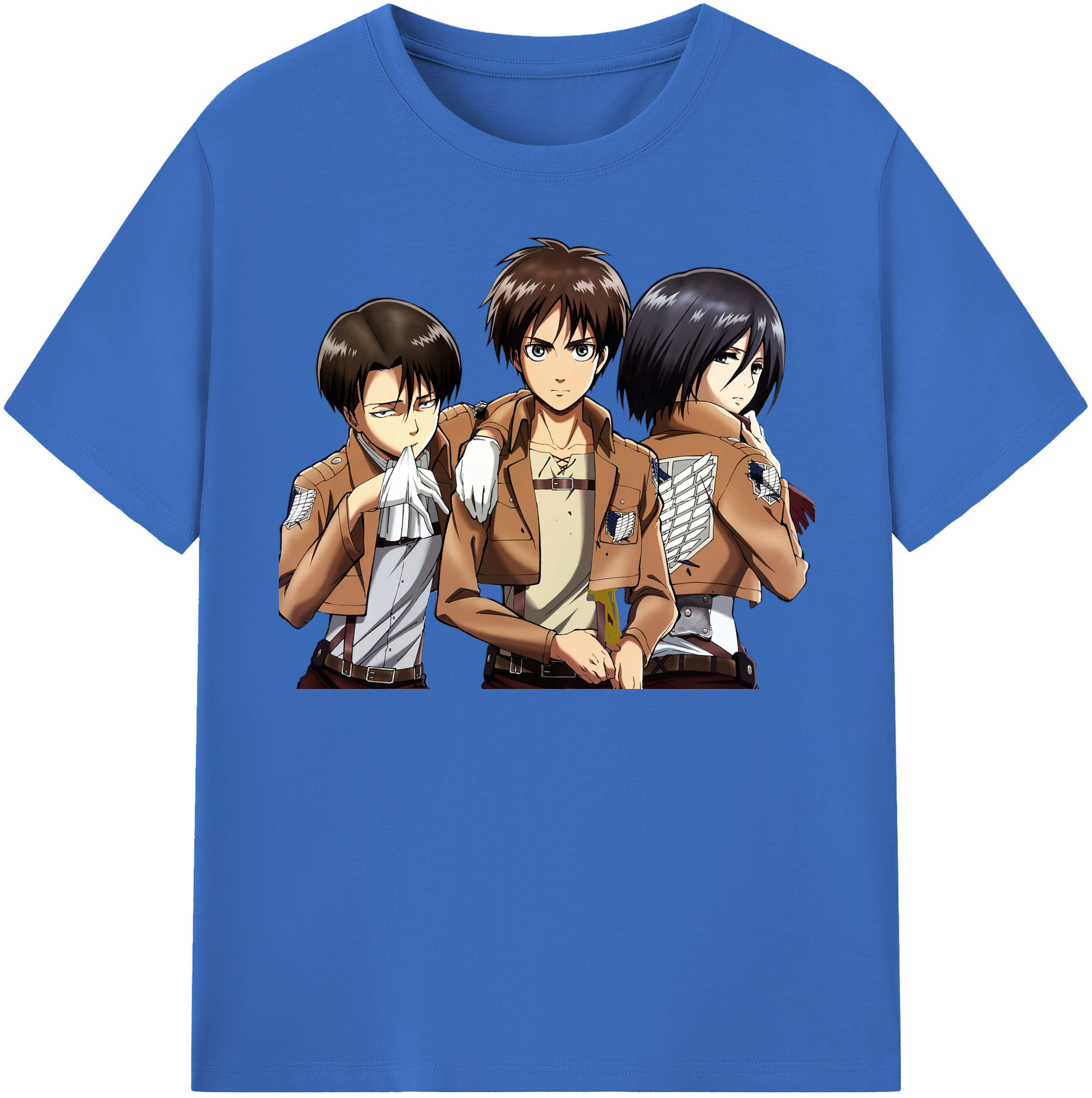 （画像用） 進撃の巨人 エレン･イェーガー Attack on Titan Eren Jäger 綿100％半袖Tシャツ（フロントプリント）