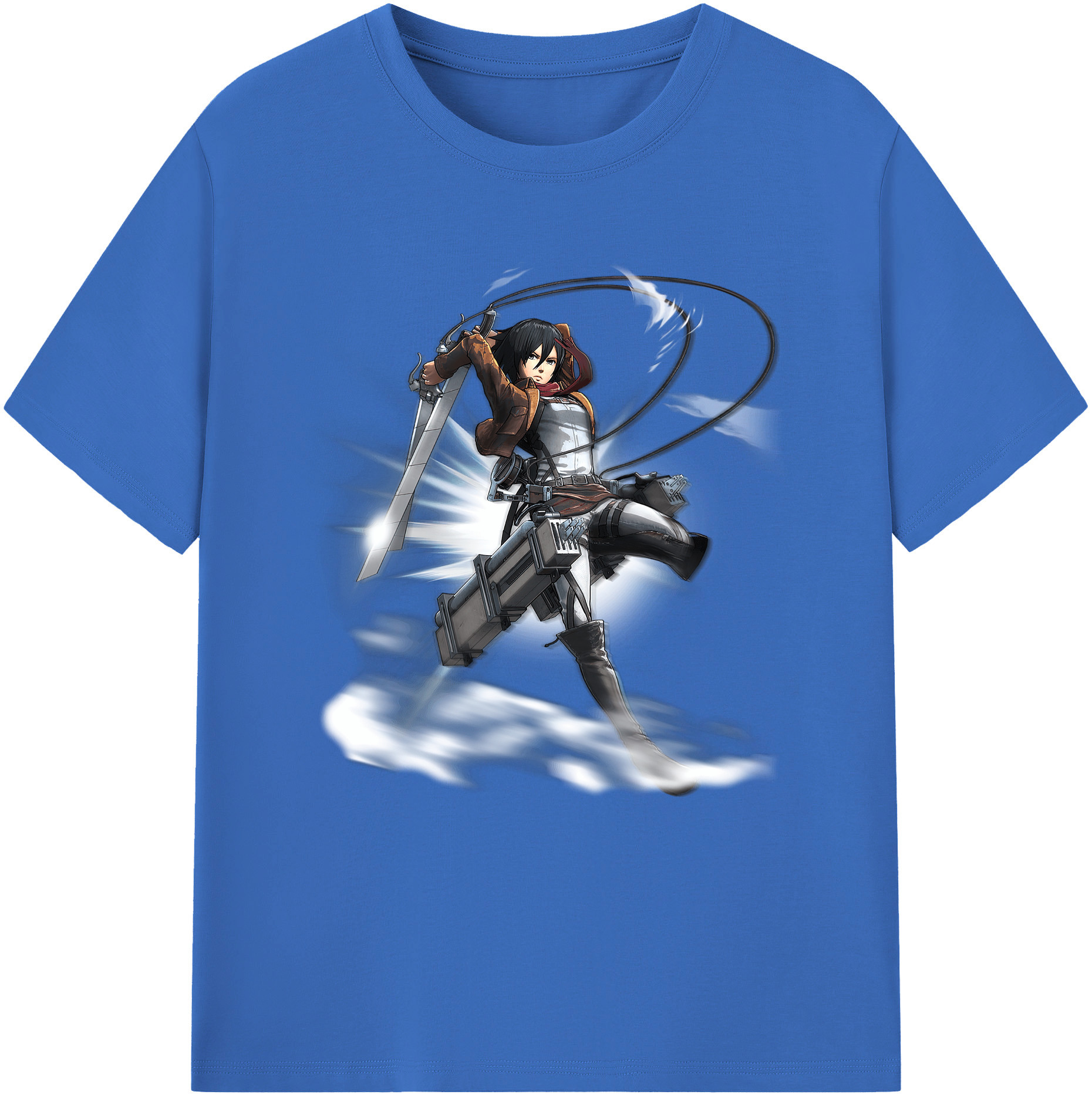 （画像用） 進撃の巨人 ミカサ·アッカーマン Attack on Titan Mikasa Ackerman 綿100％半袖Tシャツ（フロントプリント）