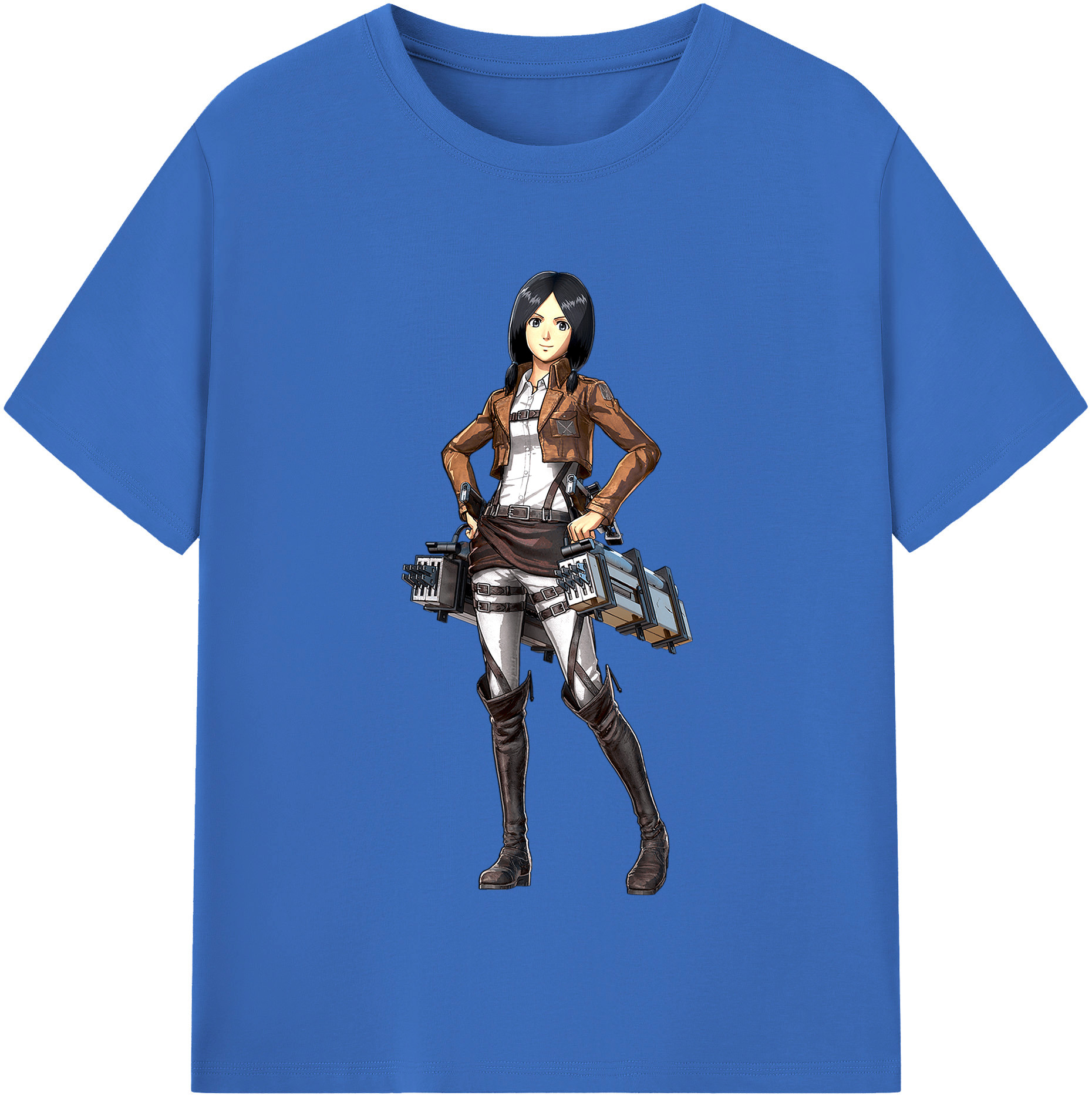 （画像用） 進撃の巨人 ミカサ·アッカーマン Attack on Titan Mikasa Ackerman 綿100％半袖Tシャツ（フロントプリント）