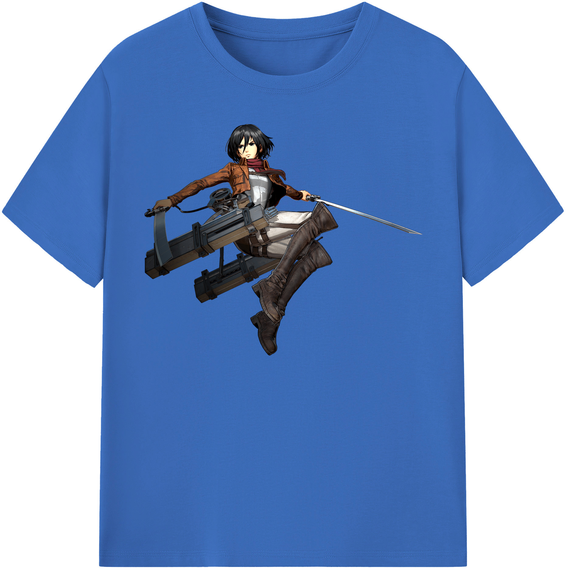 （画像用） 進撃の巨人 ミカサ·アッカーマン Attack on Titan Mikasa Ackerman 綿100％半袖Tシャツ（フロントプリント）