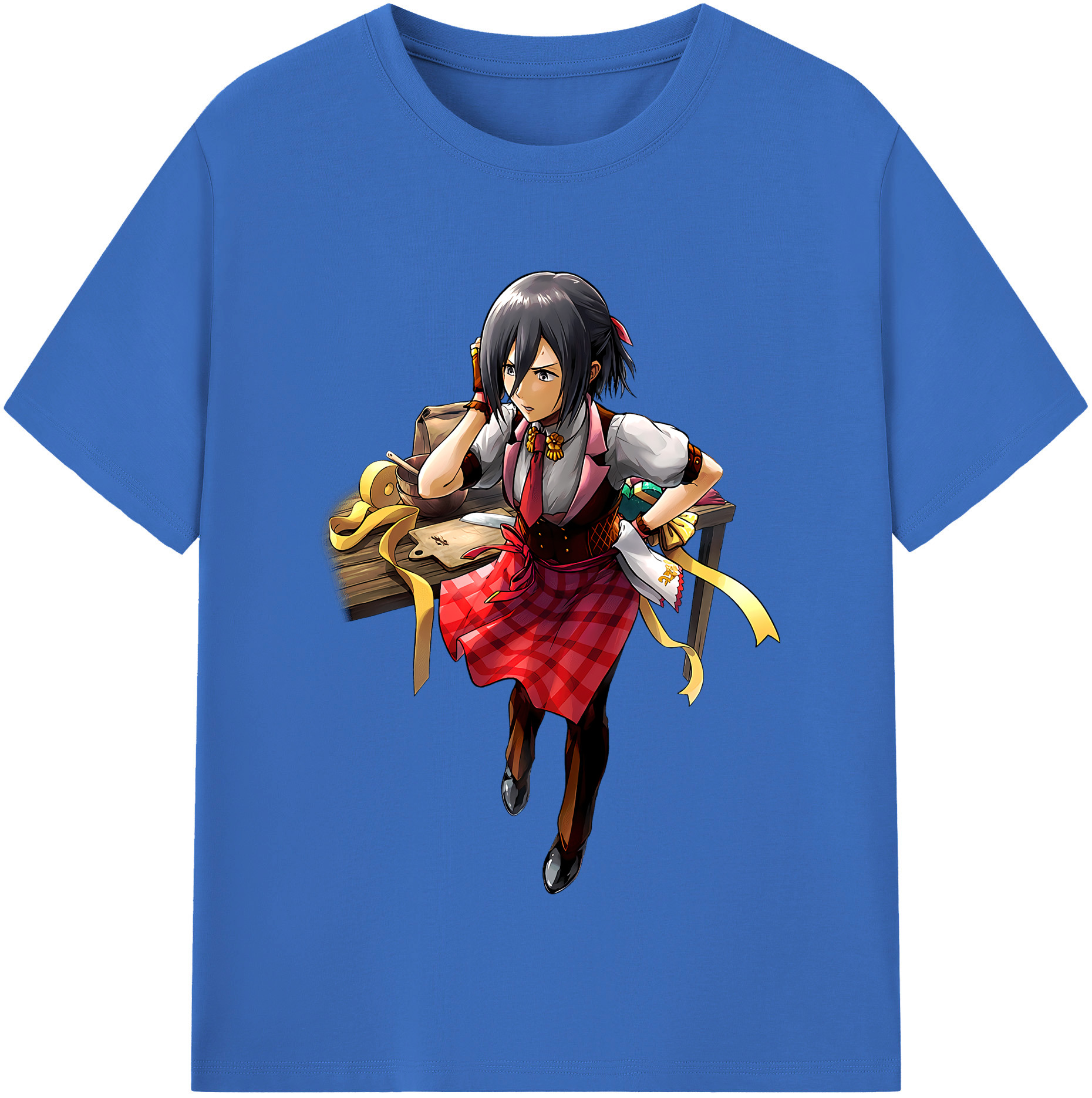（画像用） 進撃の巨人 ミカサ·アッカーマン Attack on Titan Mikasa Ackerman 綿100％半袖Tシャツ（フロントプリント）