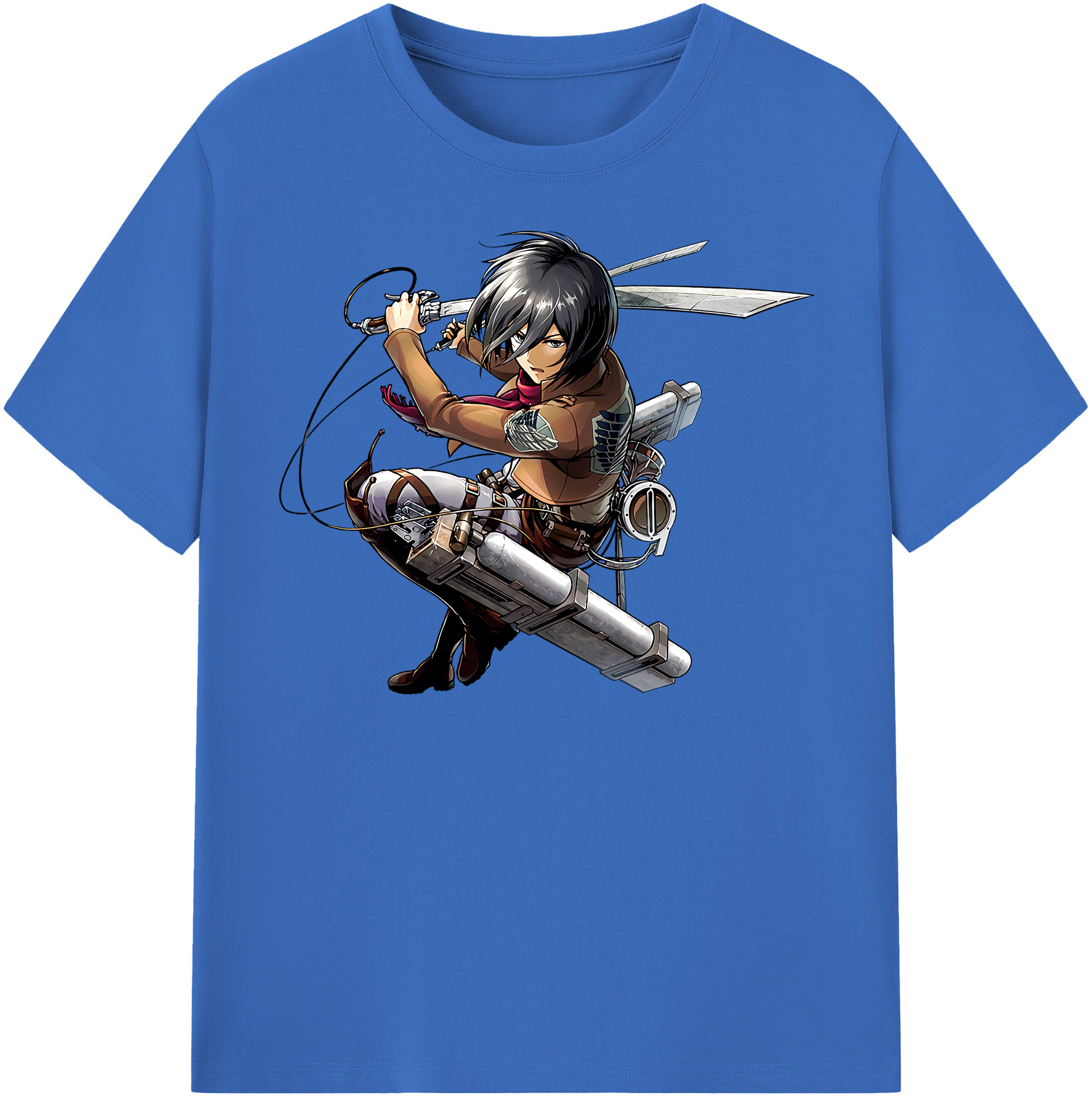 （画像用） 進撃の巨人 ミカサ·アッカーマン Attack on Titan Mikasa Ackerman 綿100％半袖Tシャツ（フロントプリント）
