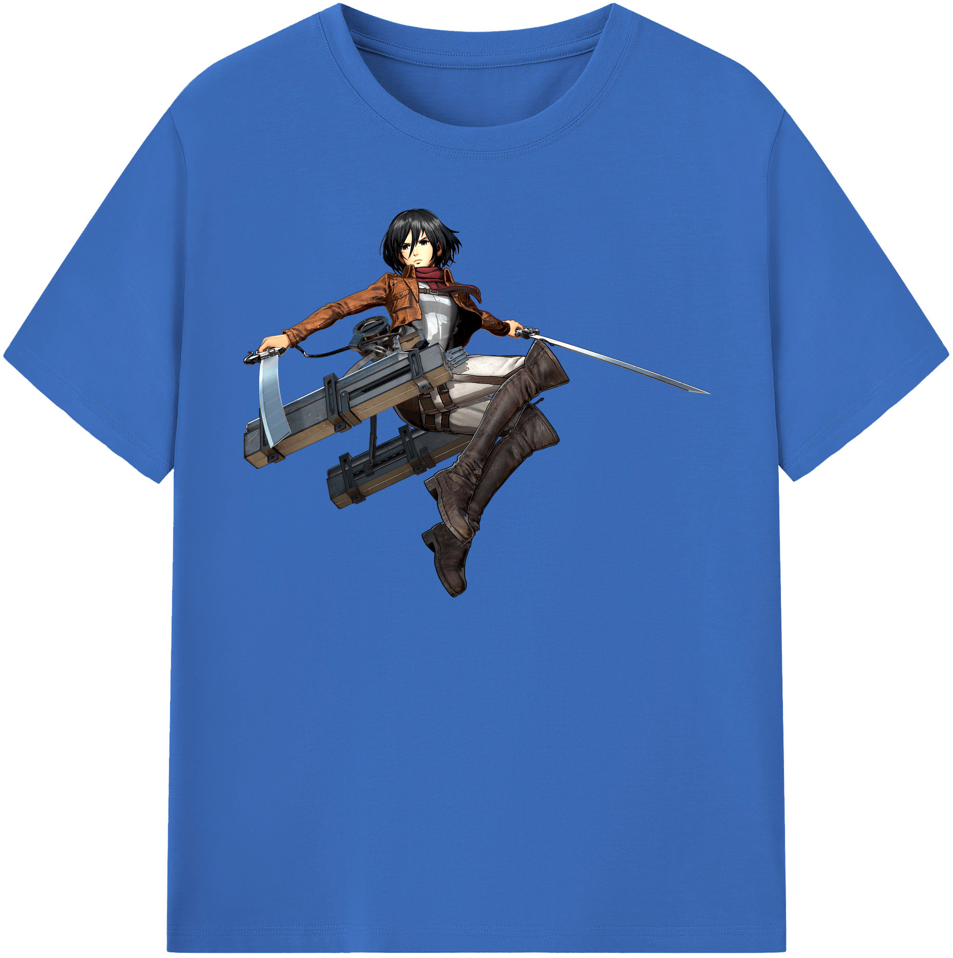 （画像用） 進撃の巨人 ミカサ·アッカーマン Attack on Titan Mikasa Ackerman 綿100％半袖Tシャツ（フロントプリント）