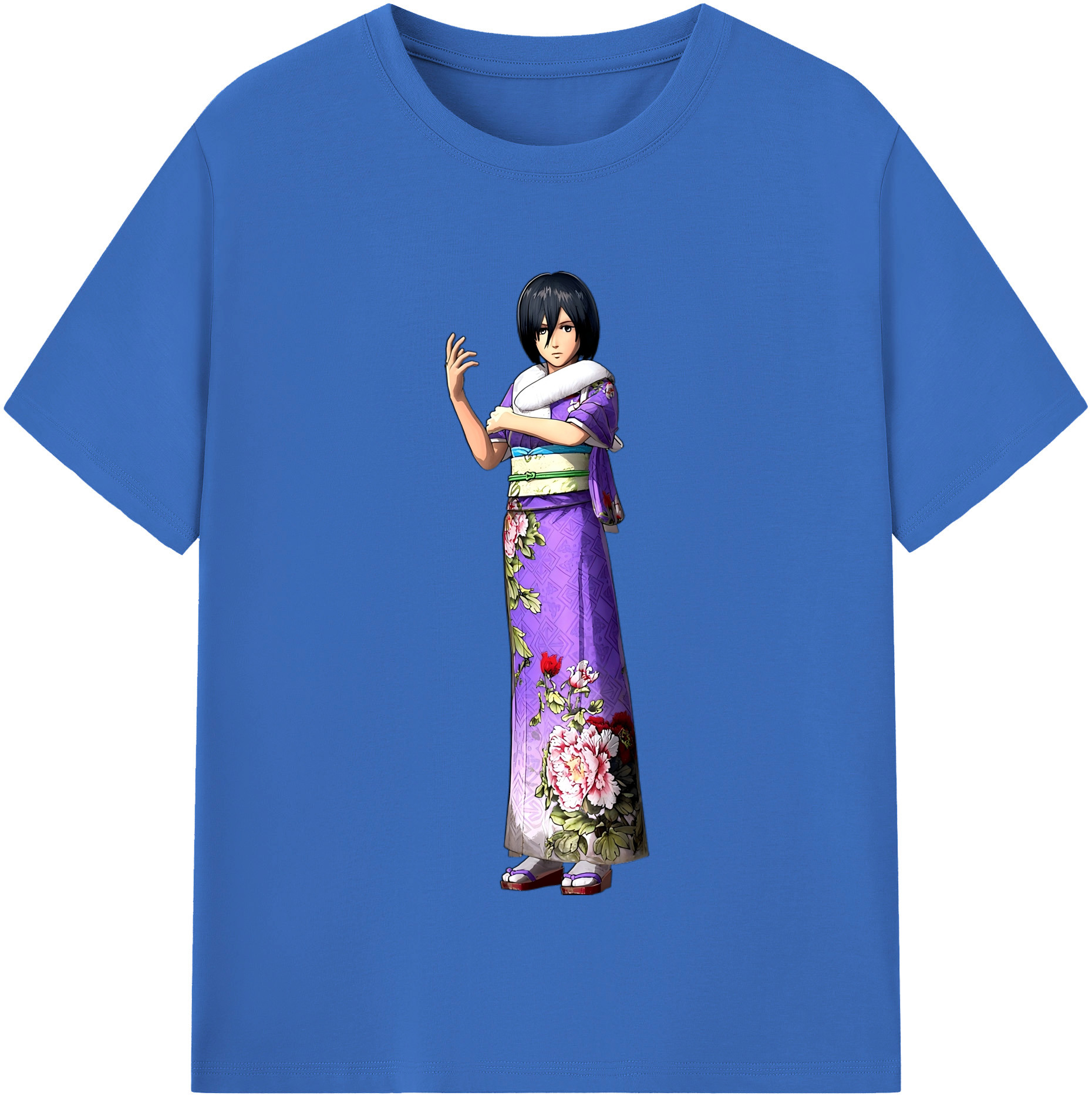 （画像用） 進撃の巨人 ミカサ·アッカーマン Attack on Titan Mikasa Ackerman 綿100％半袖Tシャツ（フロントプリント）