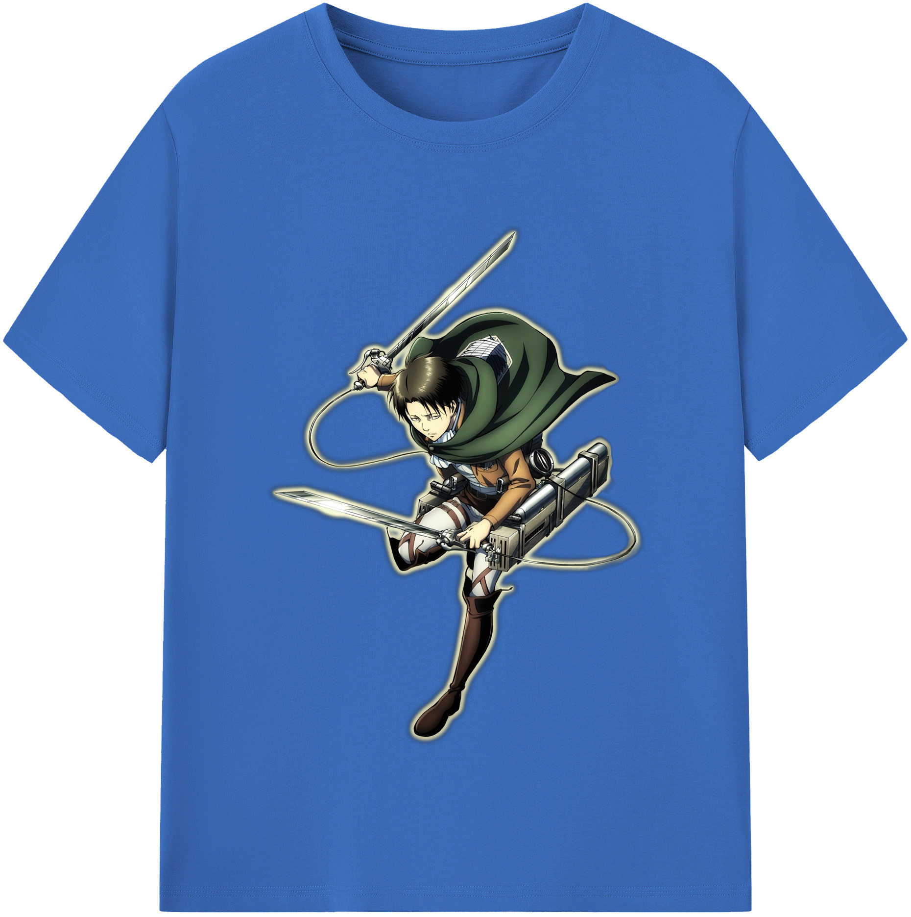 （画像用） 進撃の巨人 リヴァイ·アッカーマン Attack on Titan Levi Ackerman 綿100％半袖Tシャツ（フロントプリント）