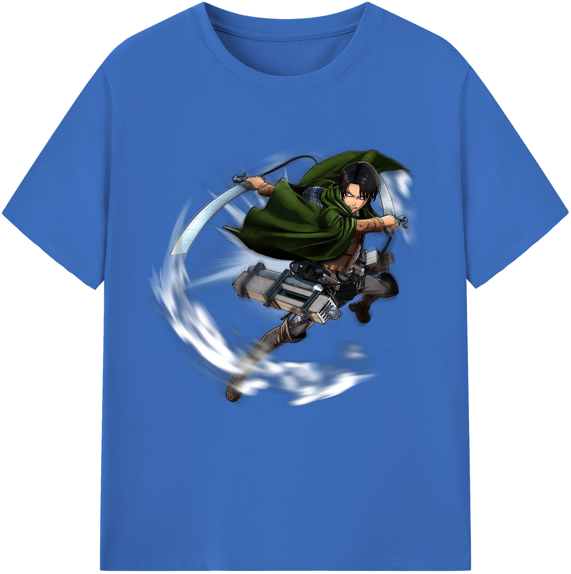（画像用） 進撃の巨人 リヴァイ·アッカーマン Attack on Titan Levi Ackerman 綿100％半袖Tシャツ（フロントプリント）