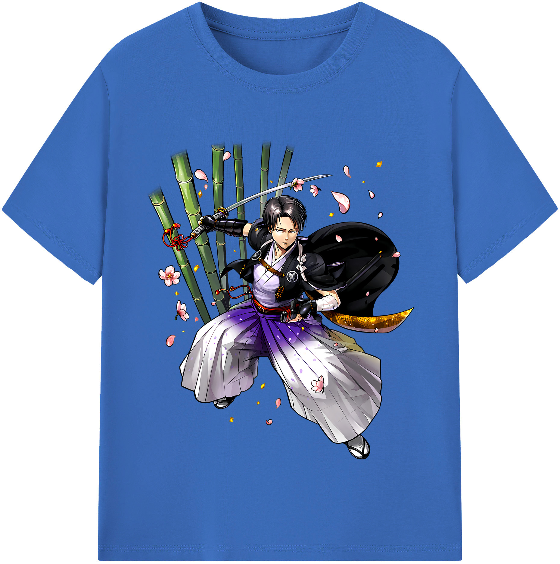 （画像用） 進撃の巨人 リヴァイ·アッカーマン Attack on Titan Levi Ackerman 綿100％半袖Tシャツ（フロントプリント）