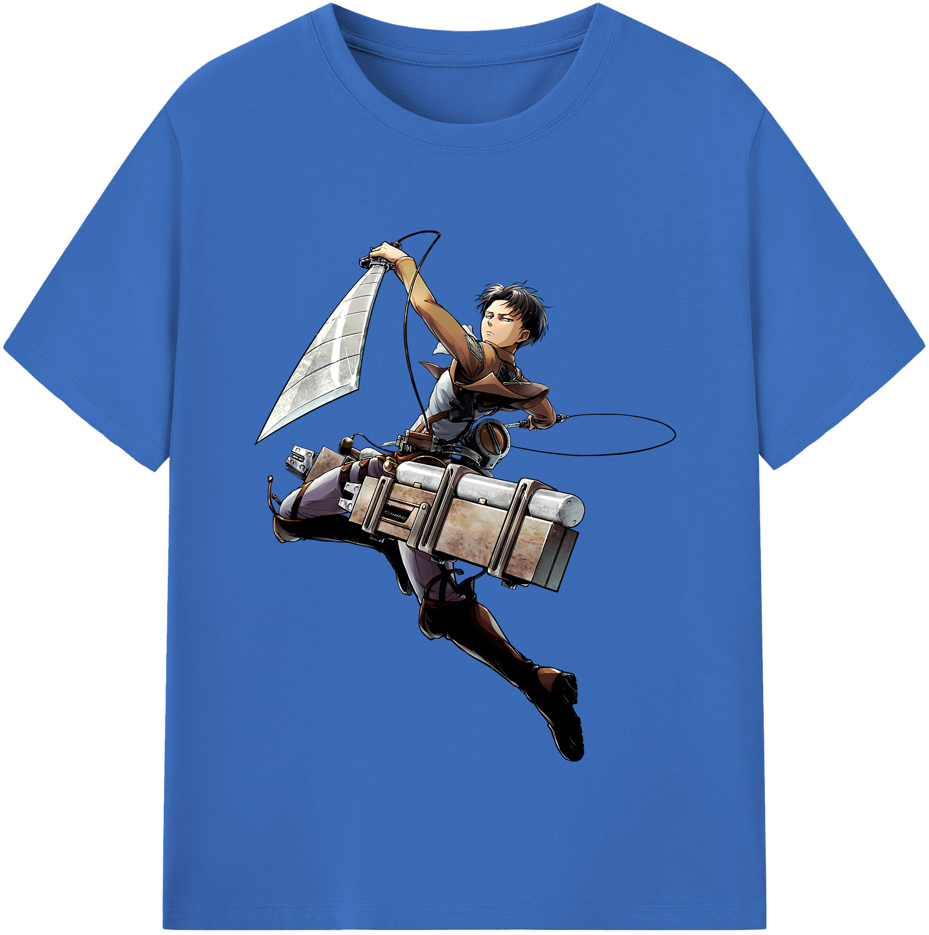 （画像用） 進撃の巨人 リヴァイ·アッカーマン Attack on Titan Levi Ackerman 綿100％半袖Tシャツ（フロントプリント）