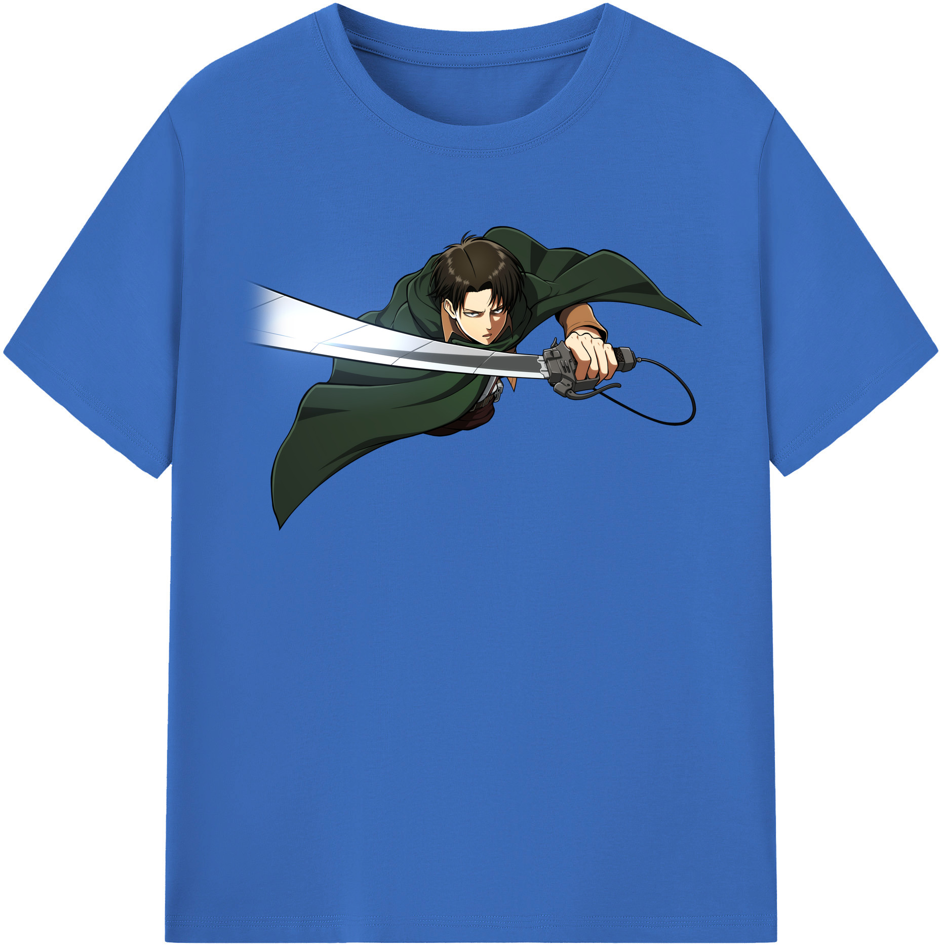 （画像用） 進撃の巨人 リヴァイ·アッカーマン Attack on Titan Levi Ackerman 綿100％半袖Tシャツ（フロントプリント）