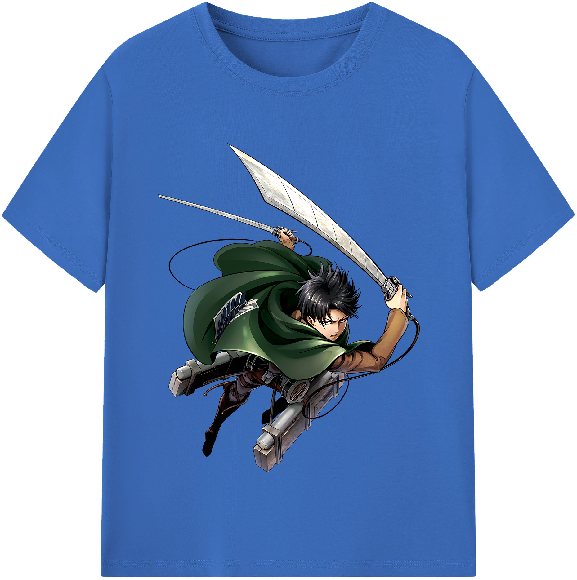 （画像用） 進撃の巨人 リヴァイ·アッカーマン Attack on Titan Levi Ackerman 綿100％半袖Tシャツ（フロントプリント）