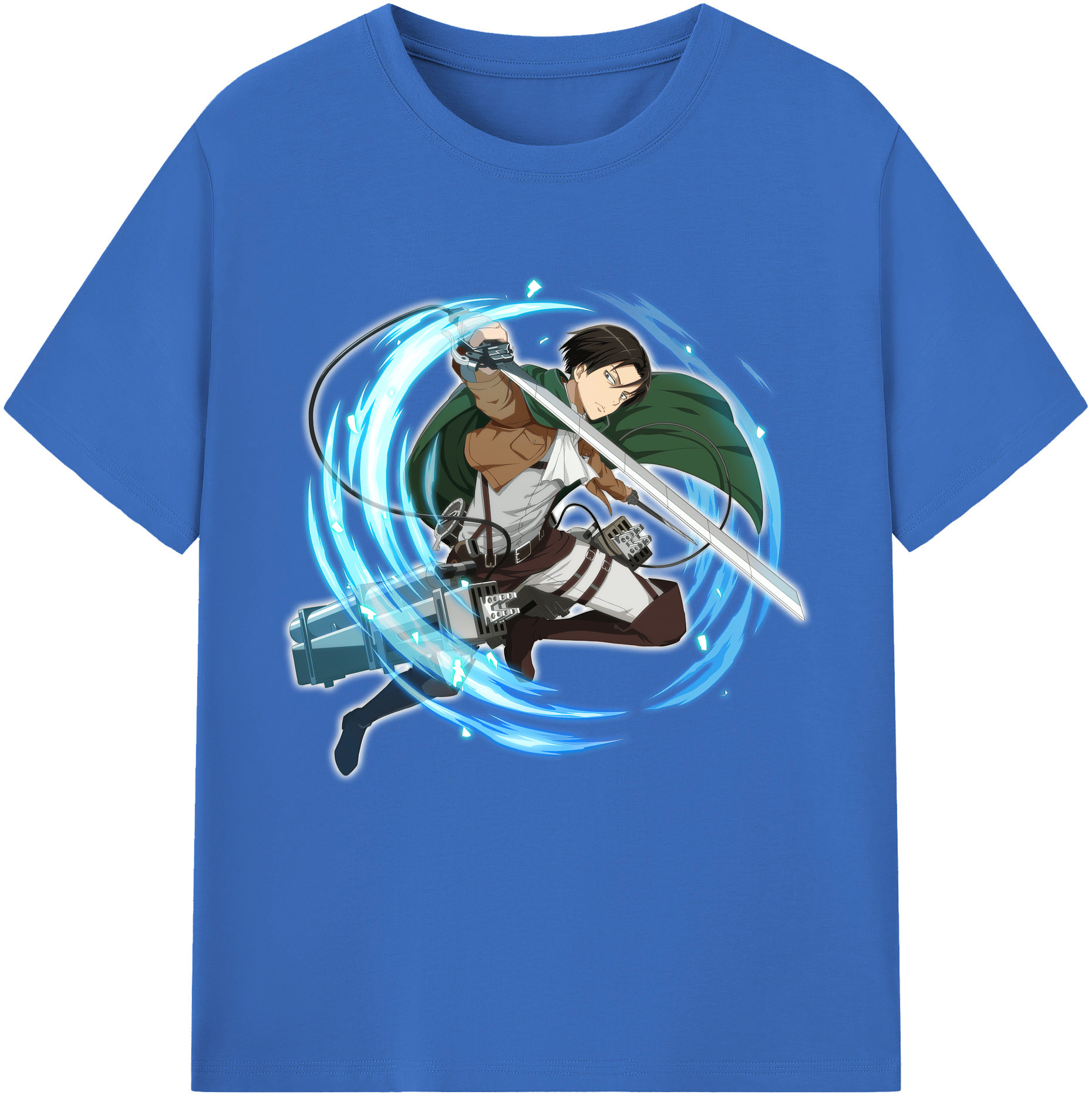 （画像用） 進撃の巨人 リヴァイ·アッカーマン Attack on Titan Levi Ackerman 綿100％半袖Tシャツ（フロントプリント）
