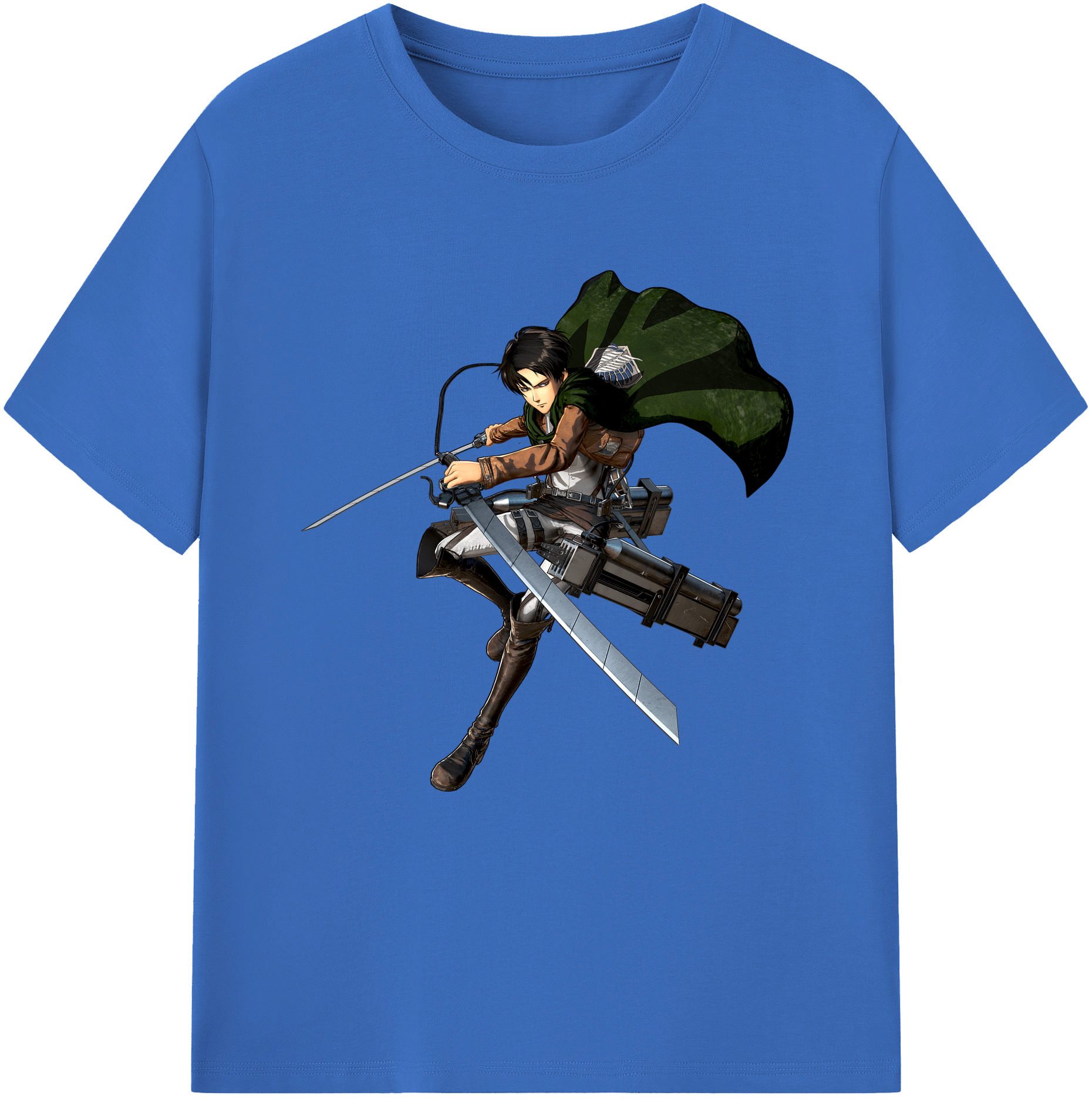 （画像用） 進撃の巨人 リヴァイ·アッカーマン Attack on Titan Levi Ackerman 綿100％半袖Tシャツ（フロントプリント）