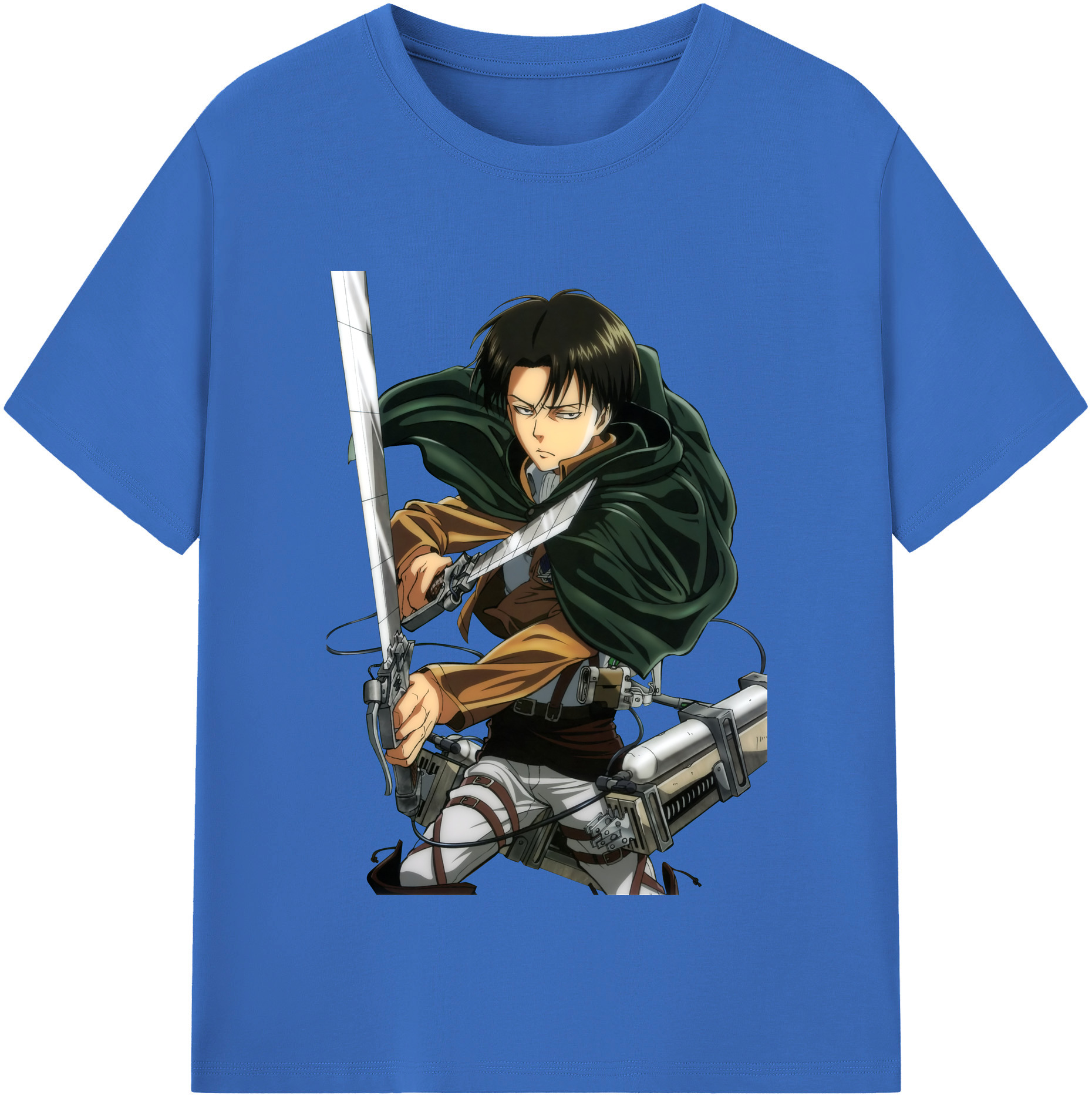 （画像用） 進撃の巨人 リヴァイ·アッカーマン Attack on Titan Levi Ackerman 綿100％半袖Tシャツ（フロントプリント）