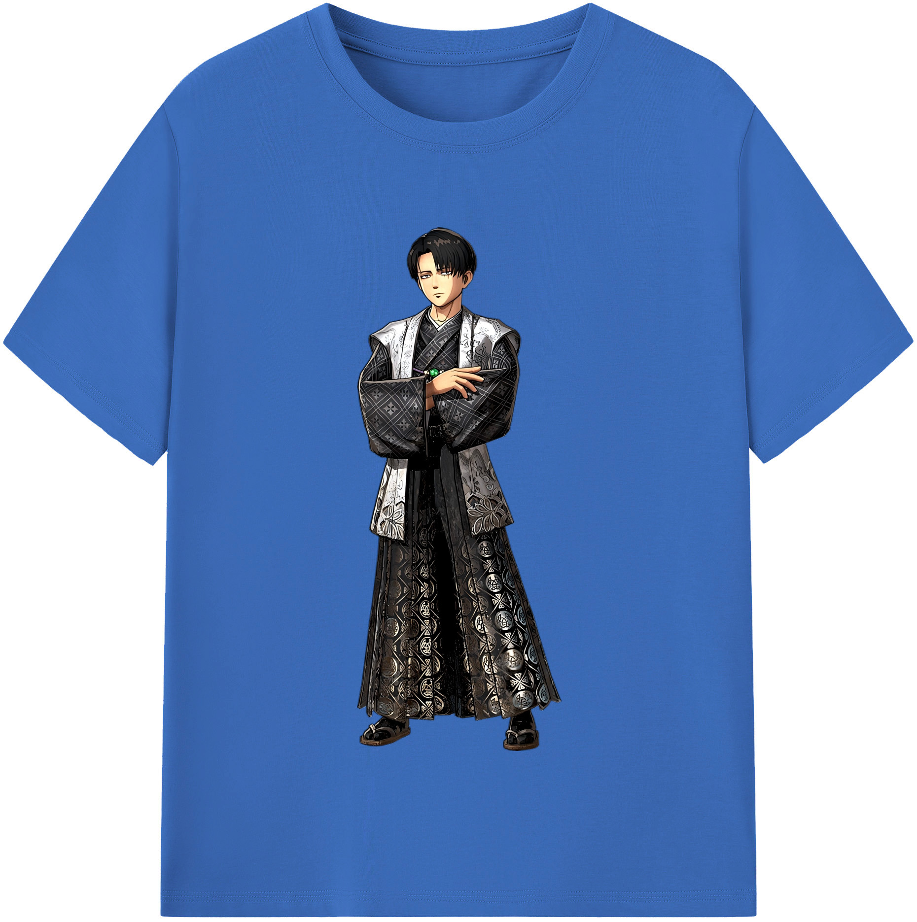 （画像用） 進撃の巨人 リヴァイ·アッカーマン Attack on Titan Levi Ackerman 綿100％半袖Tシャツ（フロントプリント）