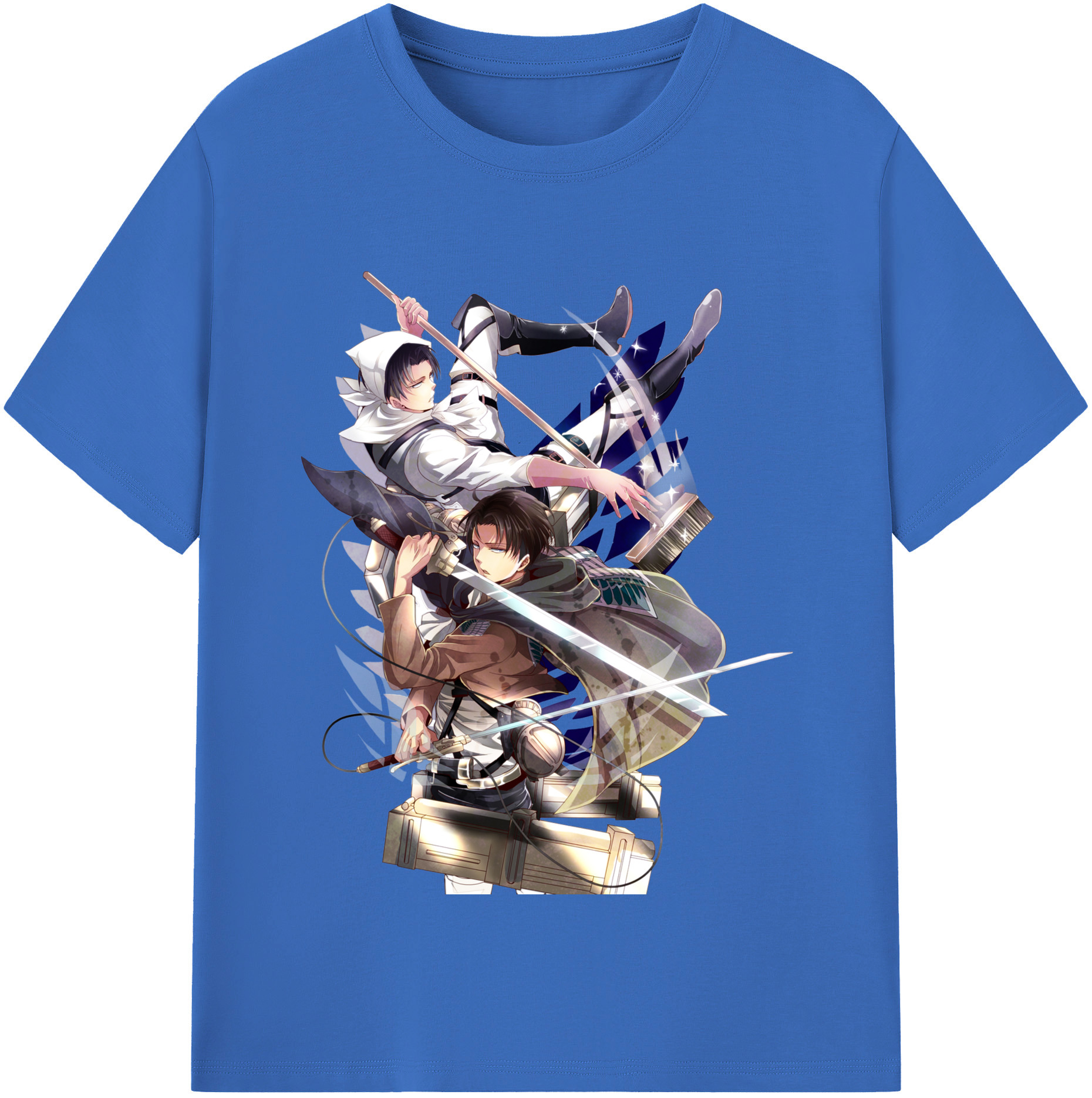（画像用） 進撃の巨人 リヴァイ·アッカーマン Attack on Titan Levi Ackerman 綿100％半袖Tシャツ（フロントプリント）