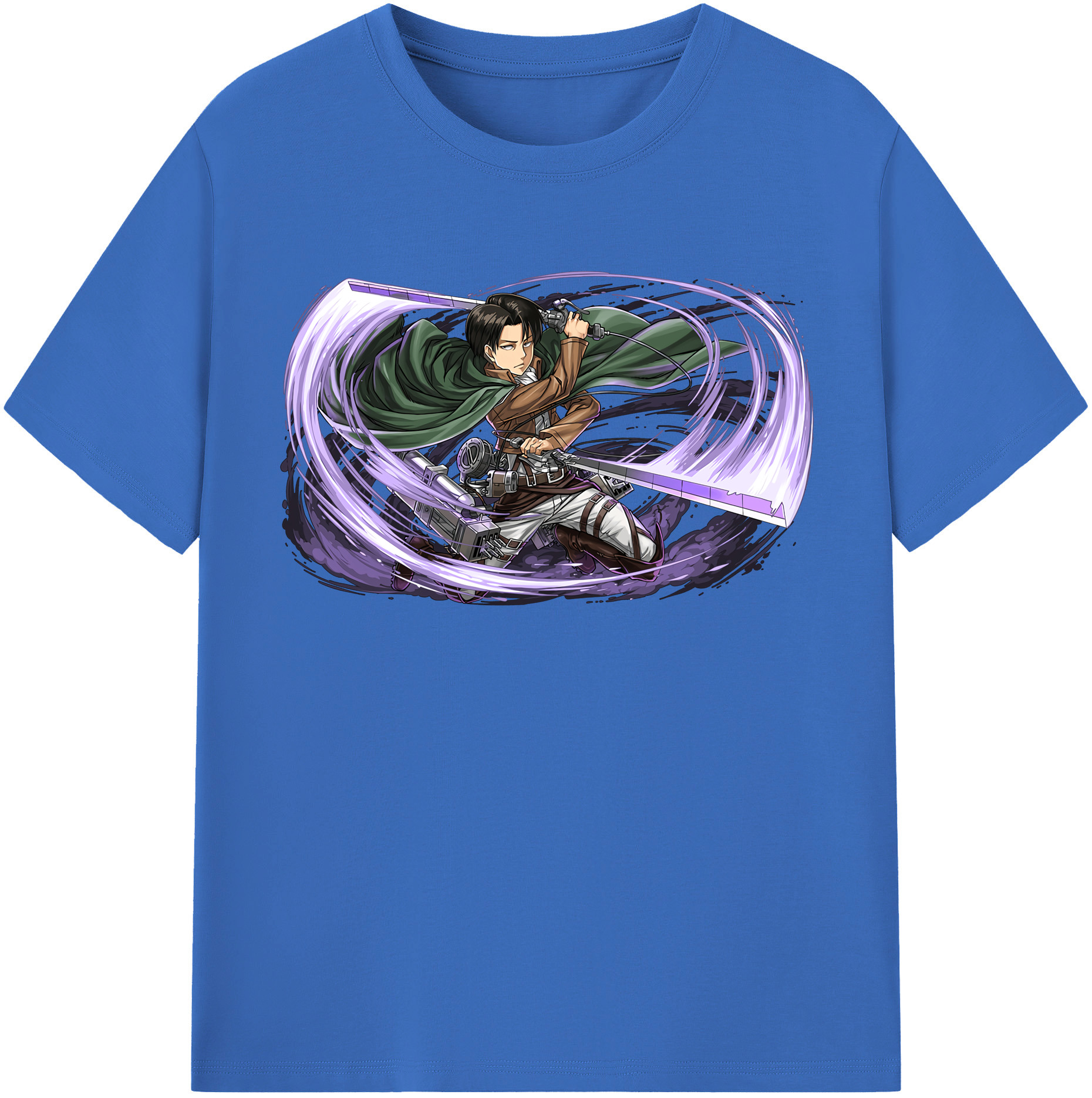 （画像用） 進撃の巨人 リヴァイ·アッカーマン Attack on Titan Levi Ackerman 綿100％半袖Tシャツ（フロントプリント）