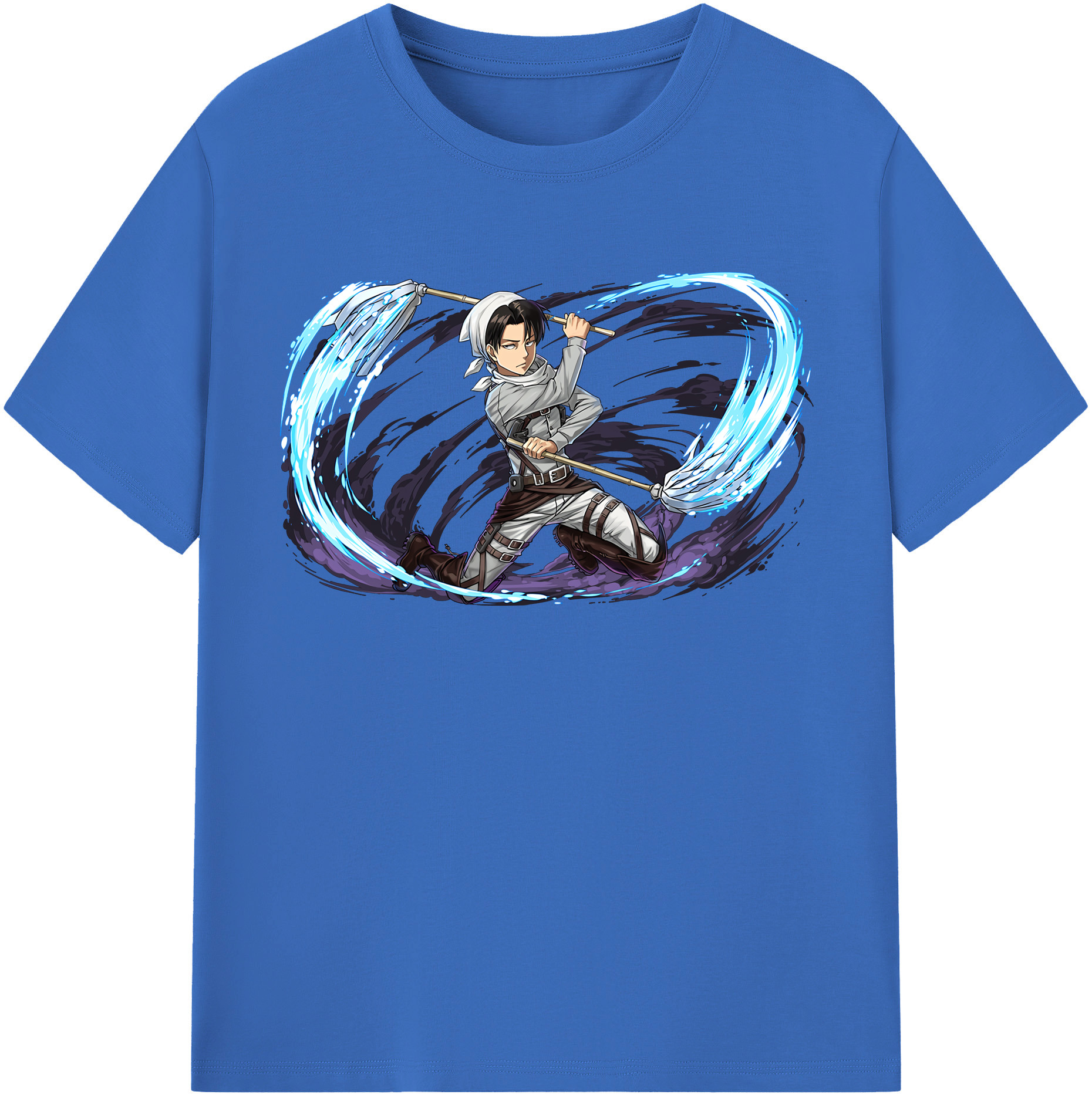 （画像用） 進撃の巨人 リヴァイ·アッカーマン Attack on Titan Levi Ackerman 綿100％半袖Tシャツ（フロントプリント）