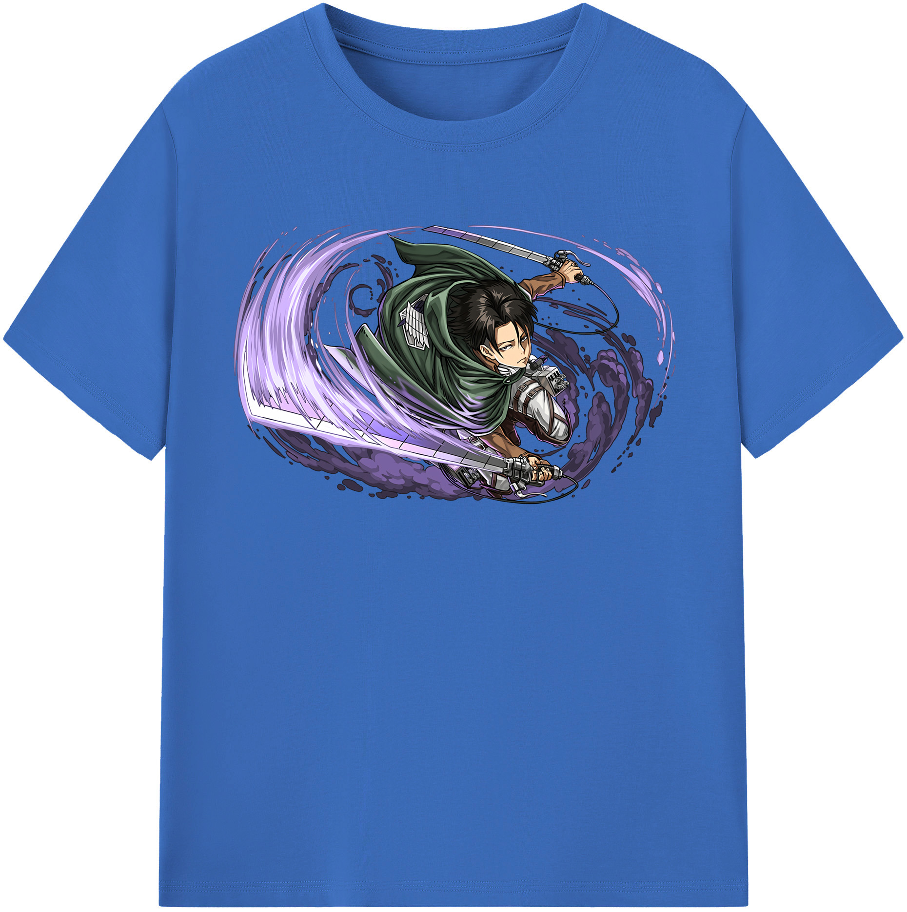 （画像用） 進撃の巨人 リヴァイ·アッカーマン Attack on Titan Levi Ackerman 綿100％半袖Tシャツ（フロントプリント）