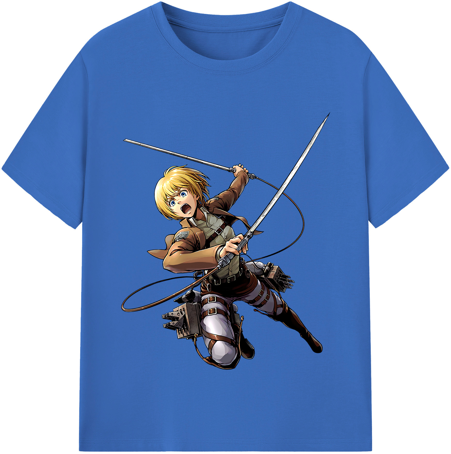 （画像用） 進撃の巨人 アルミン·アルレルト Attack on Titan Armin Arlert 綿100％半袖Tシャツ（フロントプリント）
