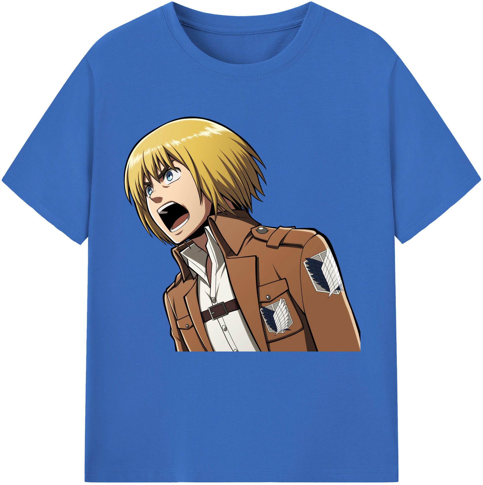 （画像用） 進撃の巨人 アルミン·アルレルト Attack on Titan Armin Arlert 綿100％半袖Tシャツ（フロントプリント）