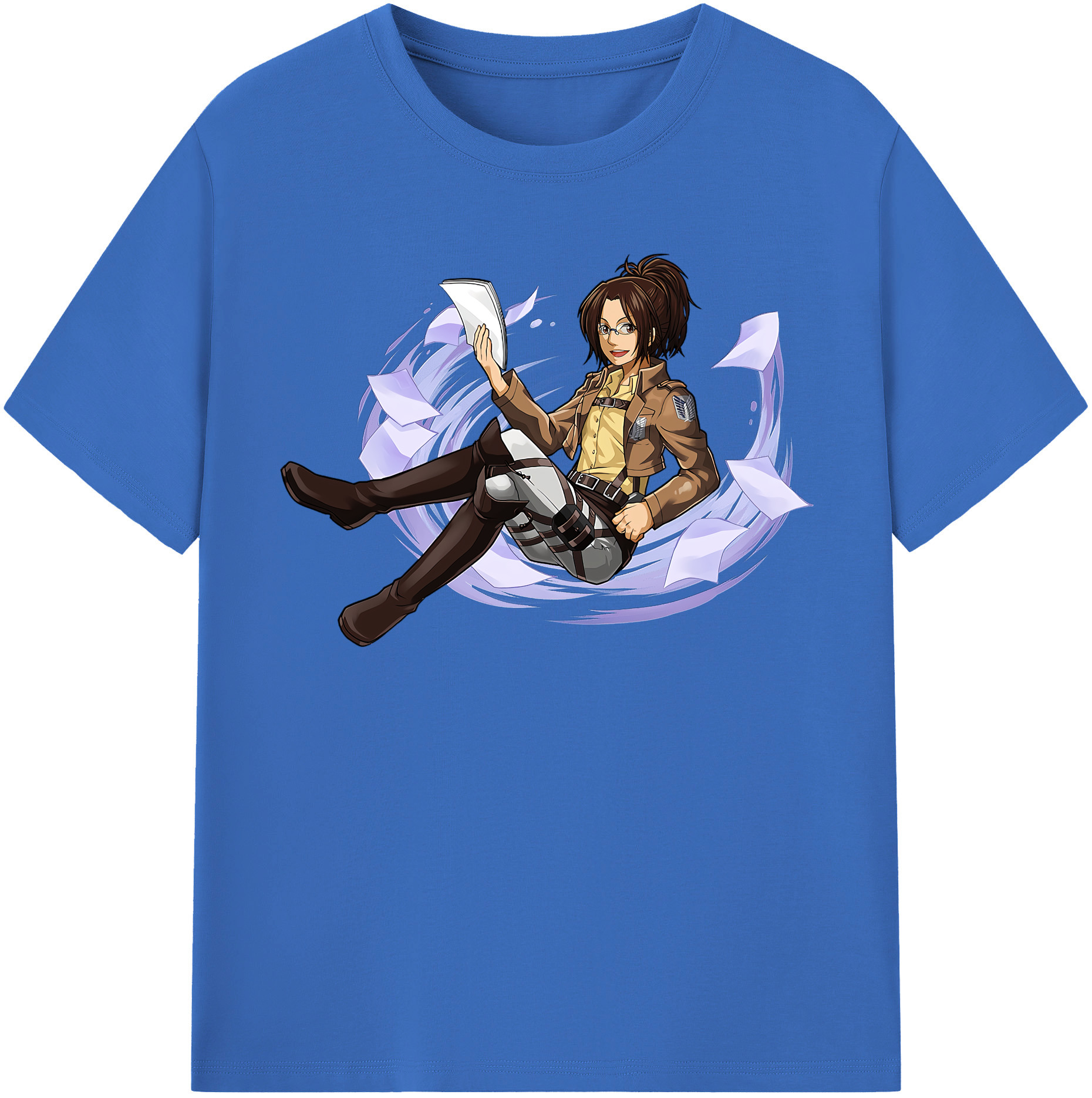 （画像用） 進撃の巨人 ハンジ·ゾエ Attack on Titan Hanji Zoe 綿100％半袖Tシャツ（フロントプリント）