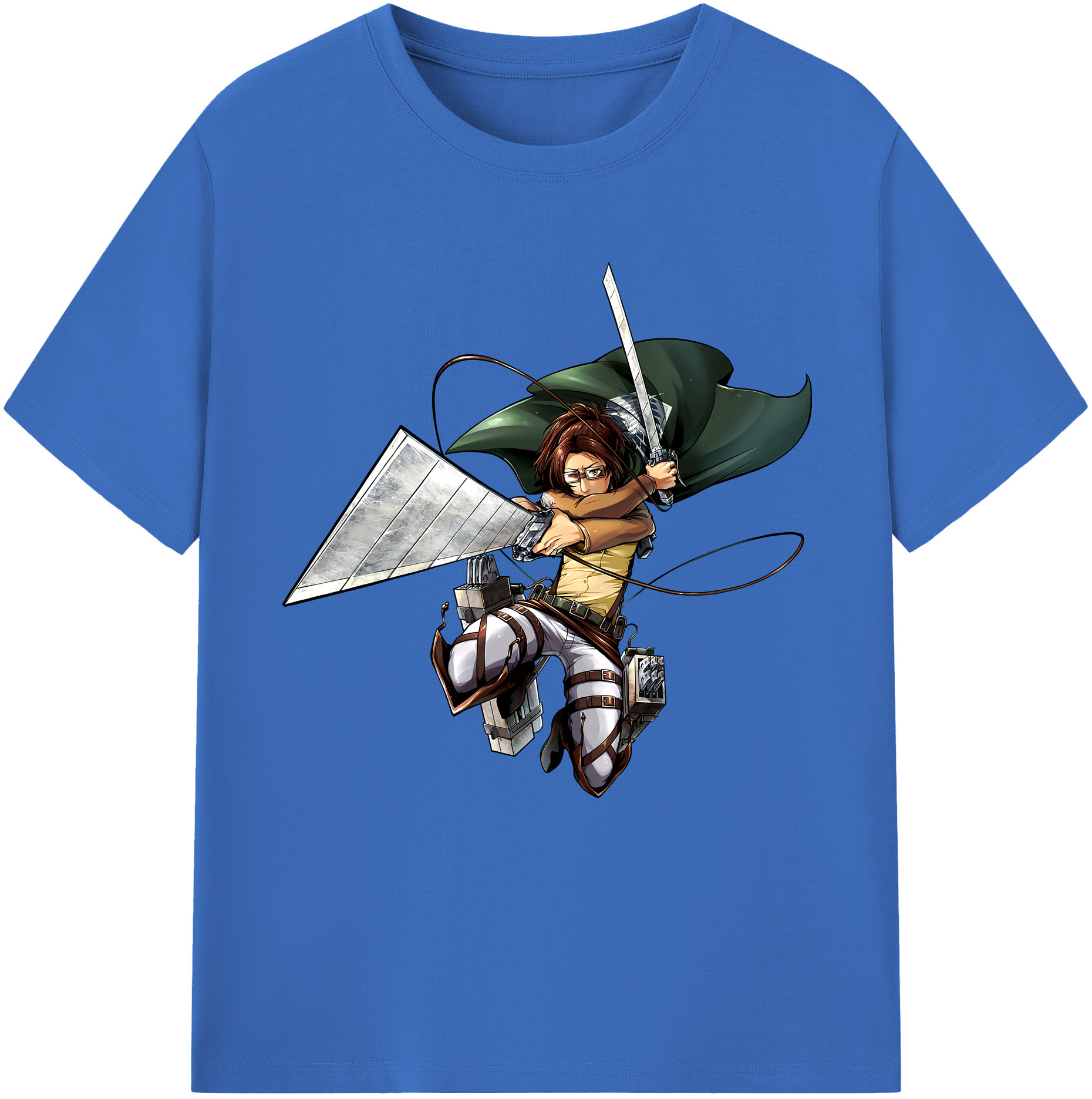 （画像用） 進撃の巨人 ハンジ·ゾエ Attack on Titan Hanji Zoe 綿100％半袖Tシャツ（フロントプリント）