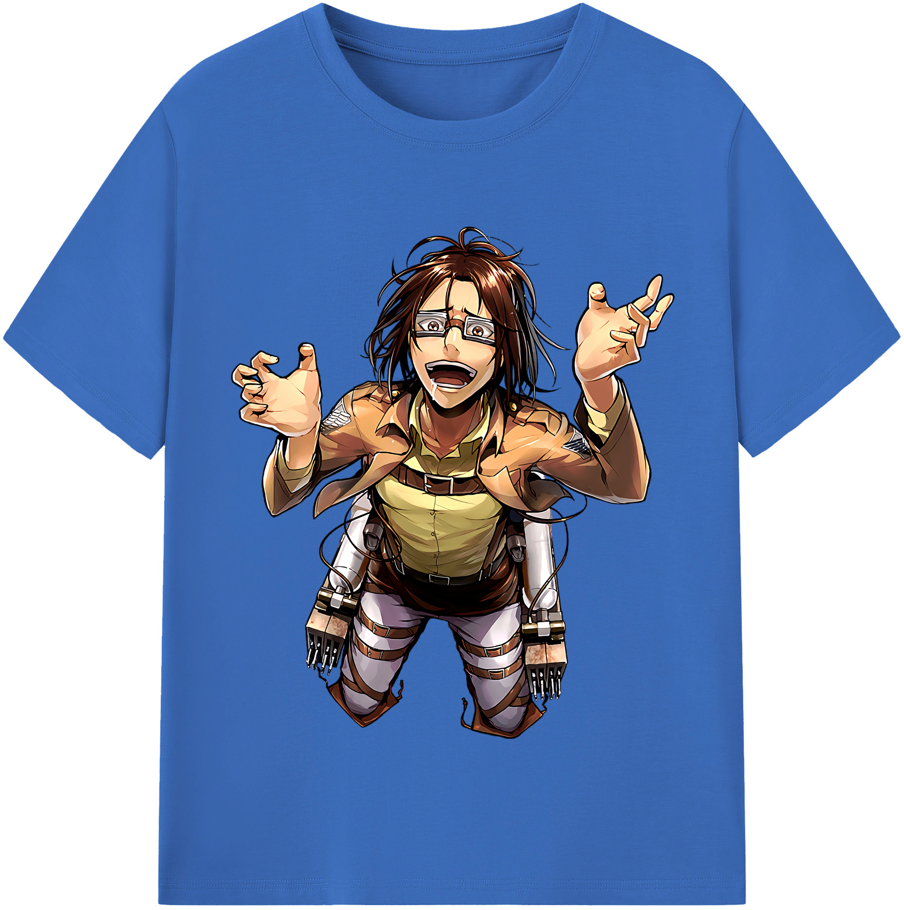 （画像用） 進撃の巨人 ハンジ·ゾエ Attack on Titan Hanji Zoe 綿100％半袖Tシャツ（フロントプリント）