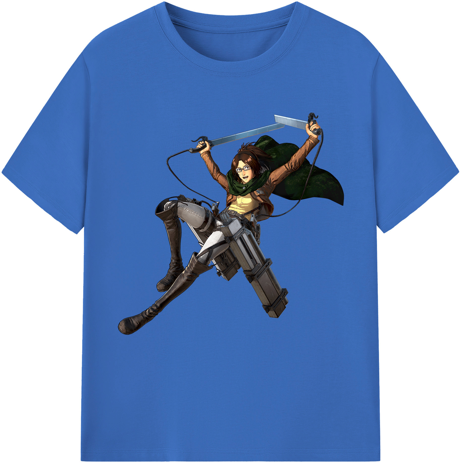（画像用） 進撃の巨人 ハンジ·ゾエ Attack on Titan Hanji Zoe 綿100％半袖Tシャツ（フロントプリント）