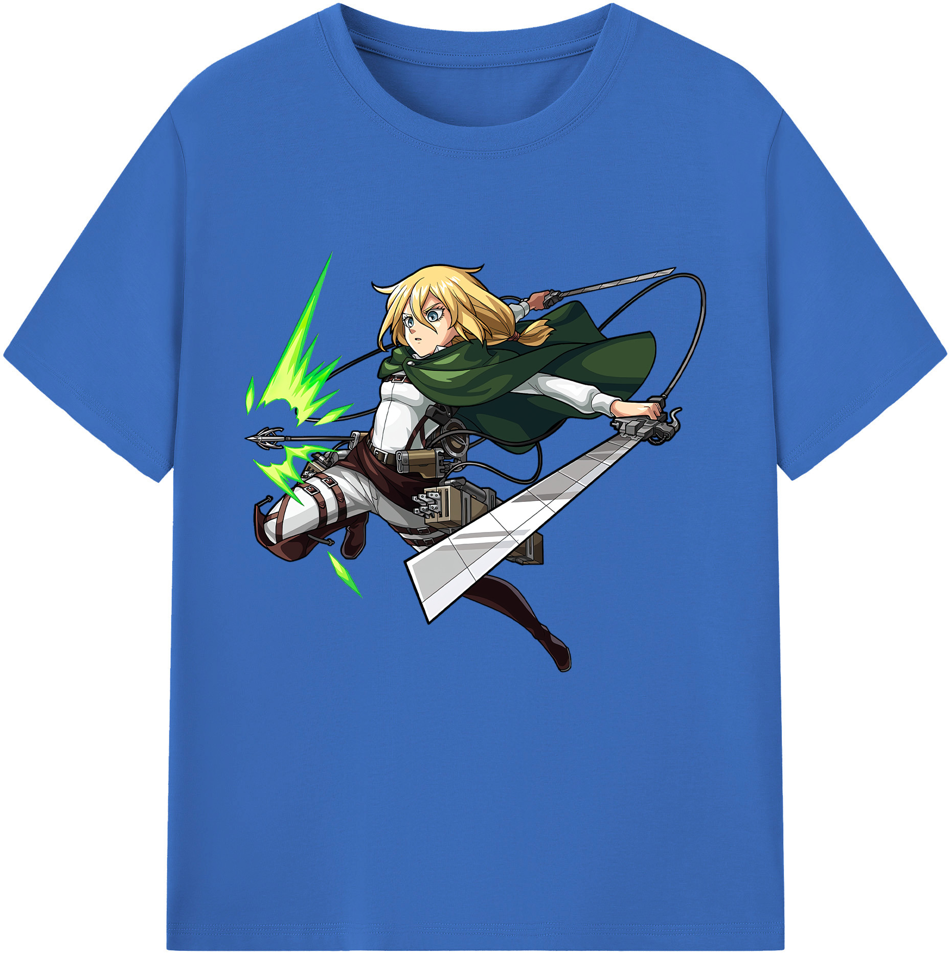 （画像用） 進撃の巨人 クリスタ·レンズ Attack on Titan Christa Lenz 綿100％半袖Tシャツ（フロントプリント）