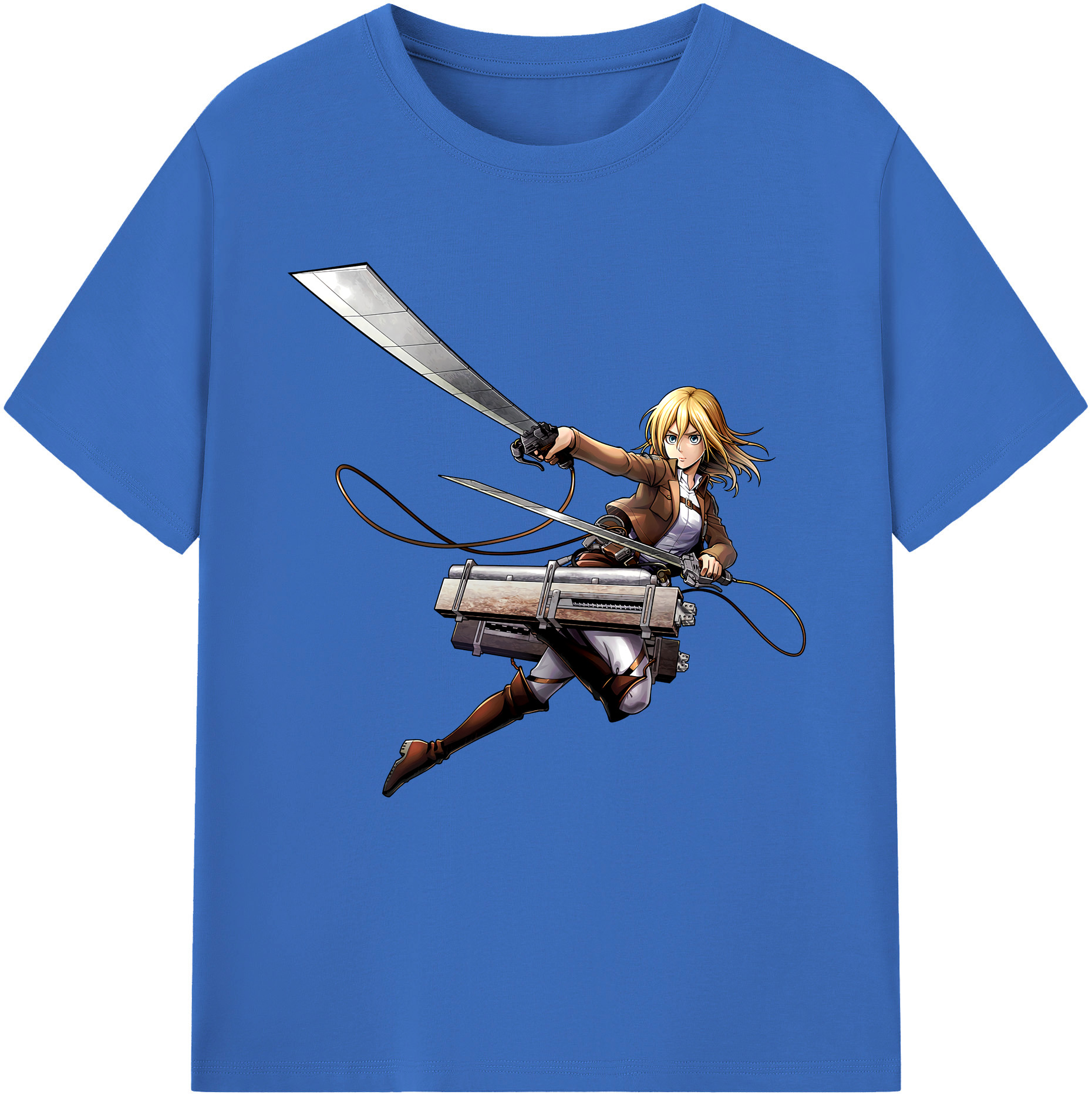 （画像用） 進撃の巨人 クリスタ·レンズ Attack on Titan Christa Lenz 綿100％半袖Tシャツ（フロントプリント）
