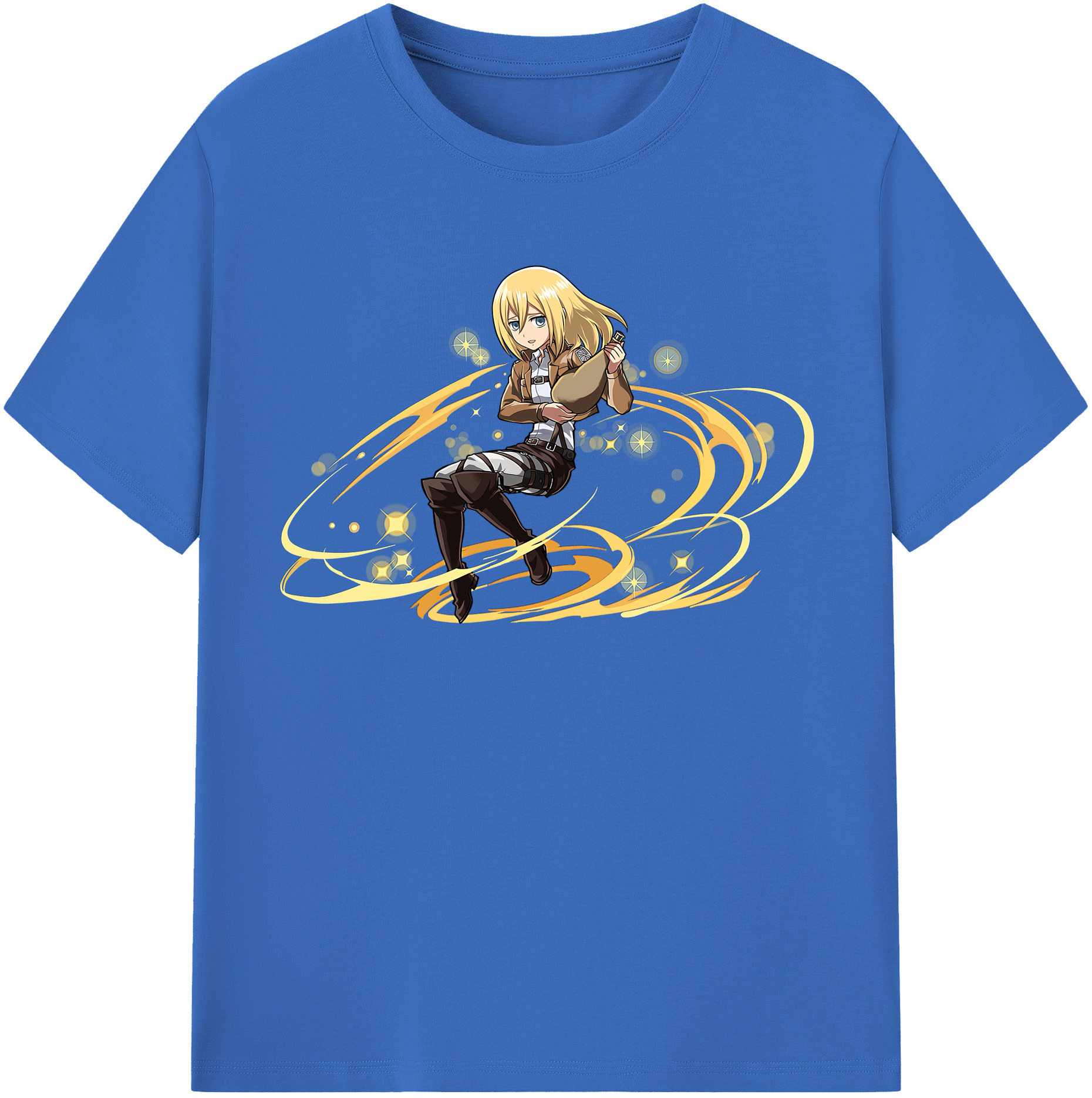 （画像用） 進撃の巨人 クリスタ·レンズ Attack on Titan Christa Lenz 綿100％半袖Tシャツ（フロントプリント）
