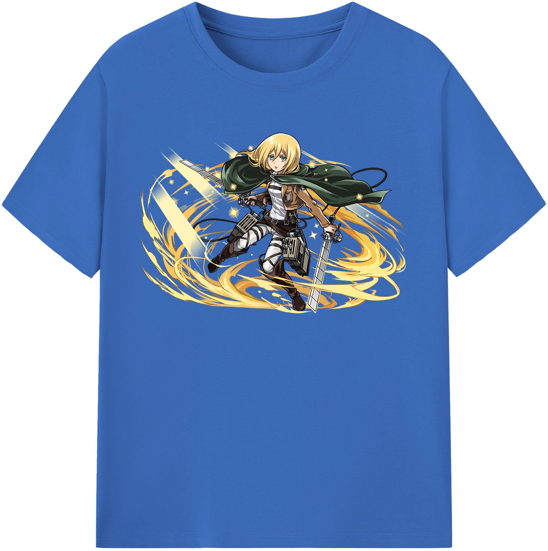 （画像用） 進撃の巨人 クリスタ·レンズ Attack on Titan Christa Lenz 綿100％半袖Tシャツ（フロントプリント）