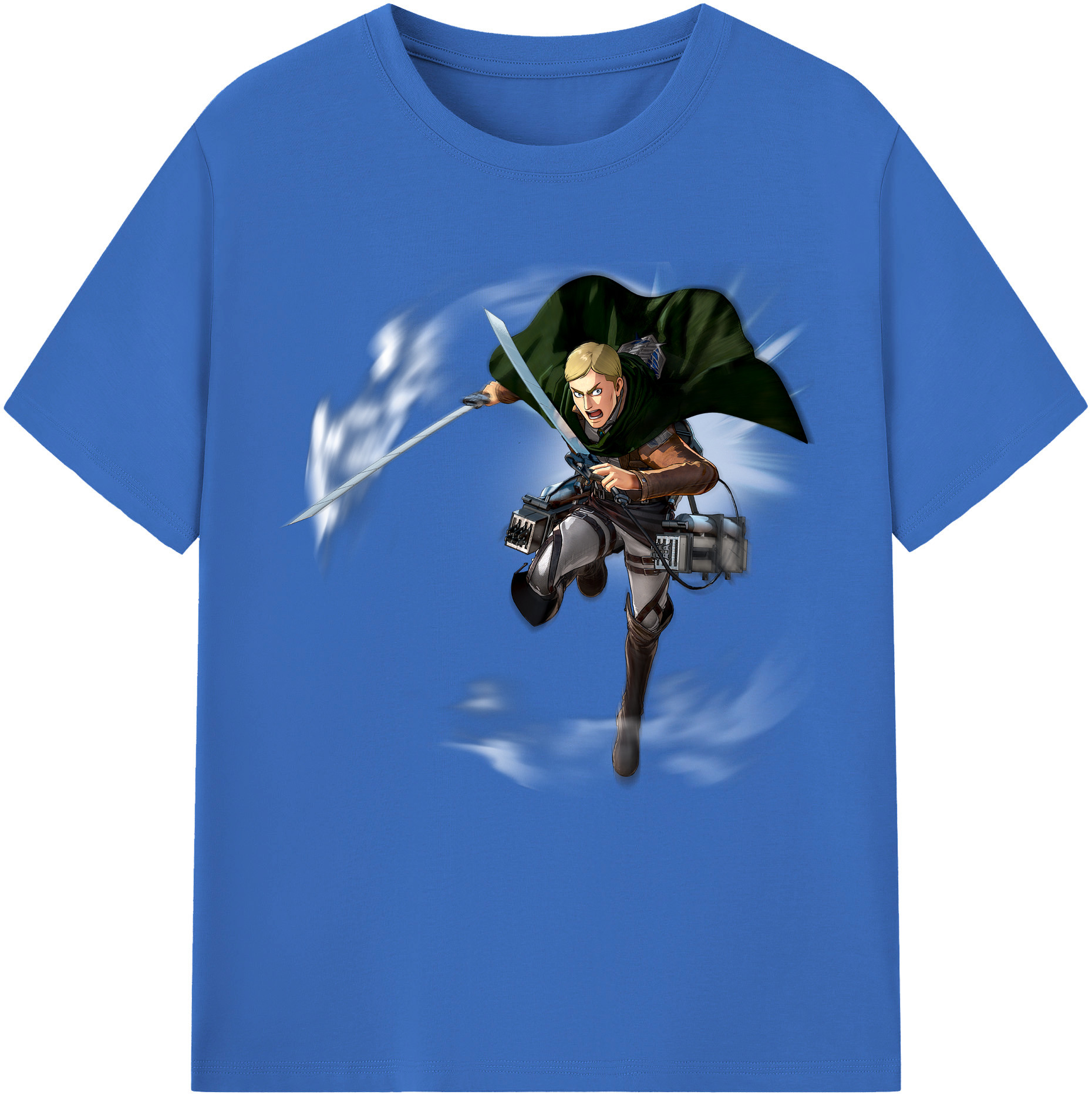 （画像用） 進撃の巨人 エルヴィン・スミス Attack on Titan Erwin Smith 綿100％半袖Tシャツ（フロントプリント）