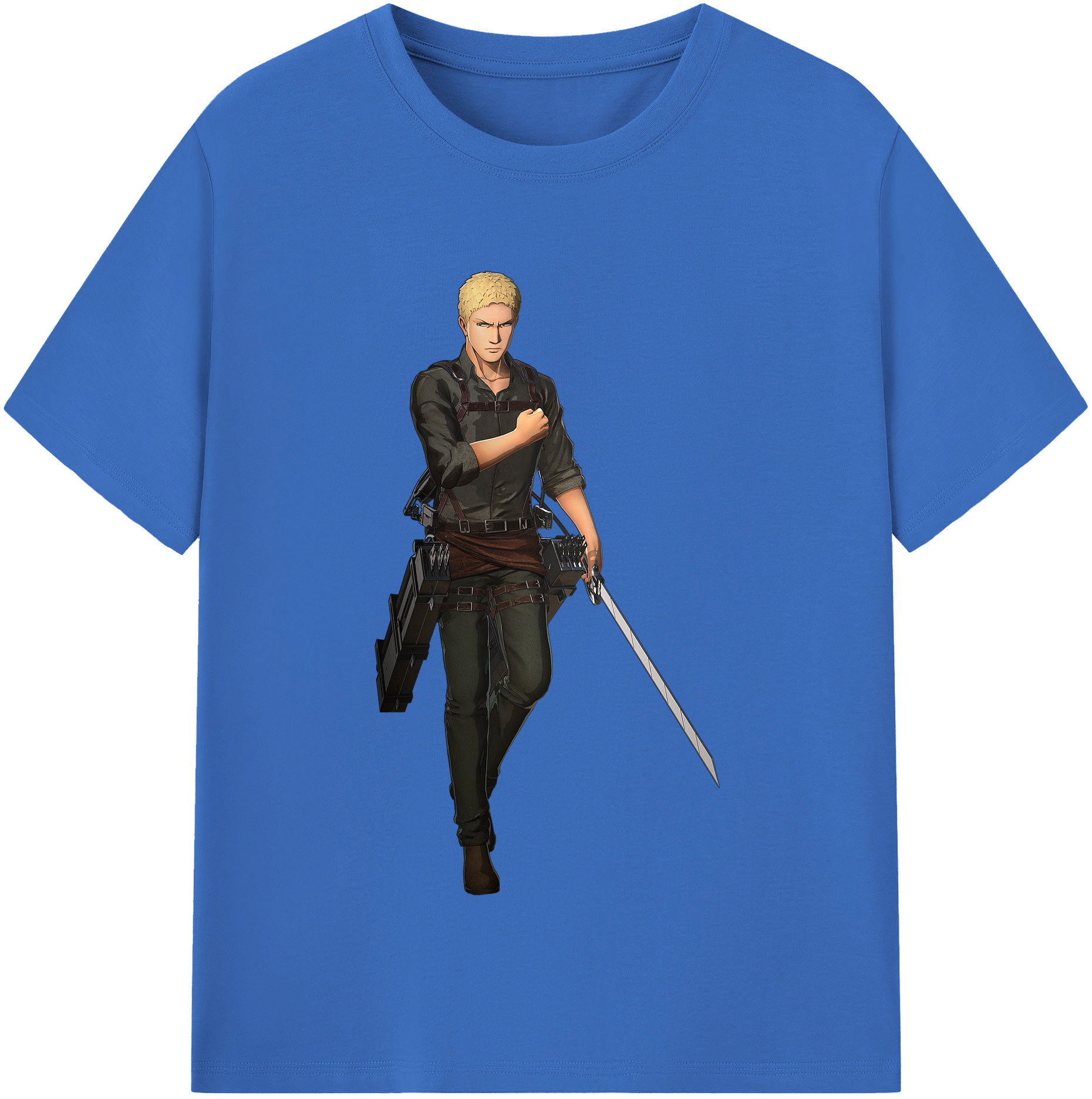（画像用） 進撃の巨人 ライナー・ブラウン Attack on Titan Reiner Braun 綿100％半袖Tシャツ（フロントプリント）