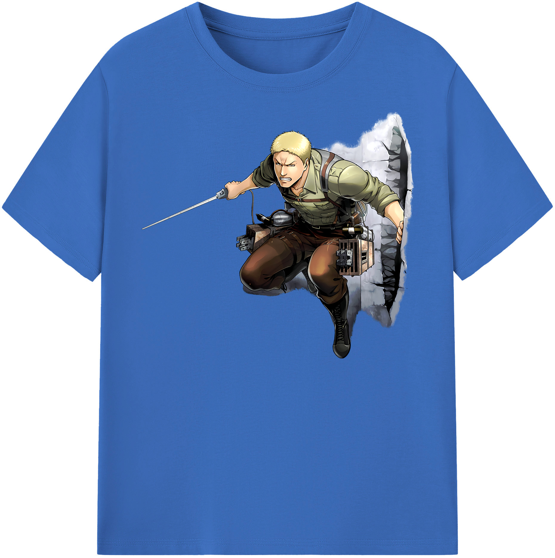 （画像用） 進撃の巨人 ライナー・ブラウン Attack on Titan Reiner Braun 綿100％半袖Tシャツ（フロントプリント）