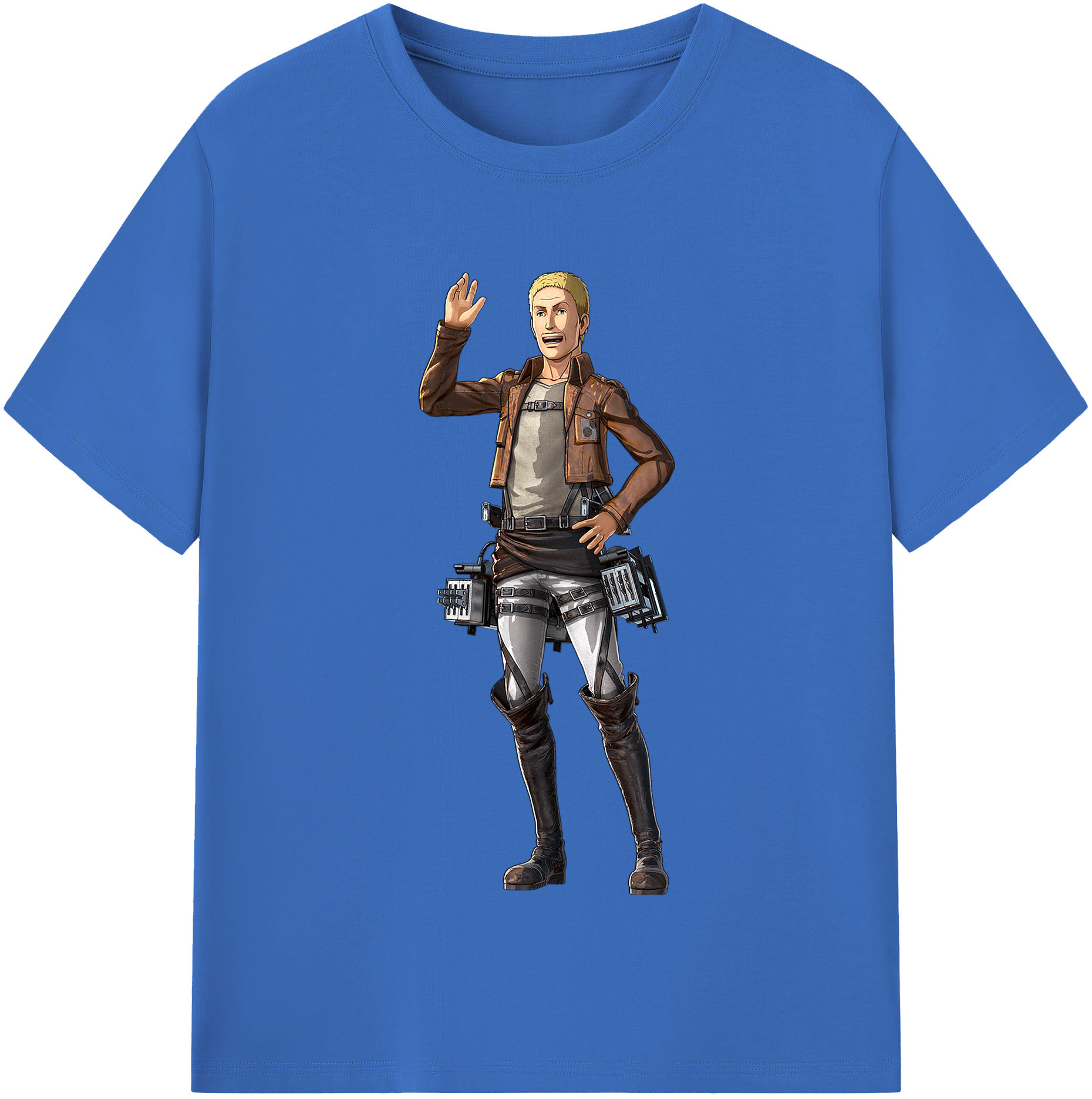 （画像用） 進撃の巨人 ハンネス Attack on Titan Hannes 綿100％半袖Tシャツ（フロントプリント）
