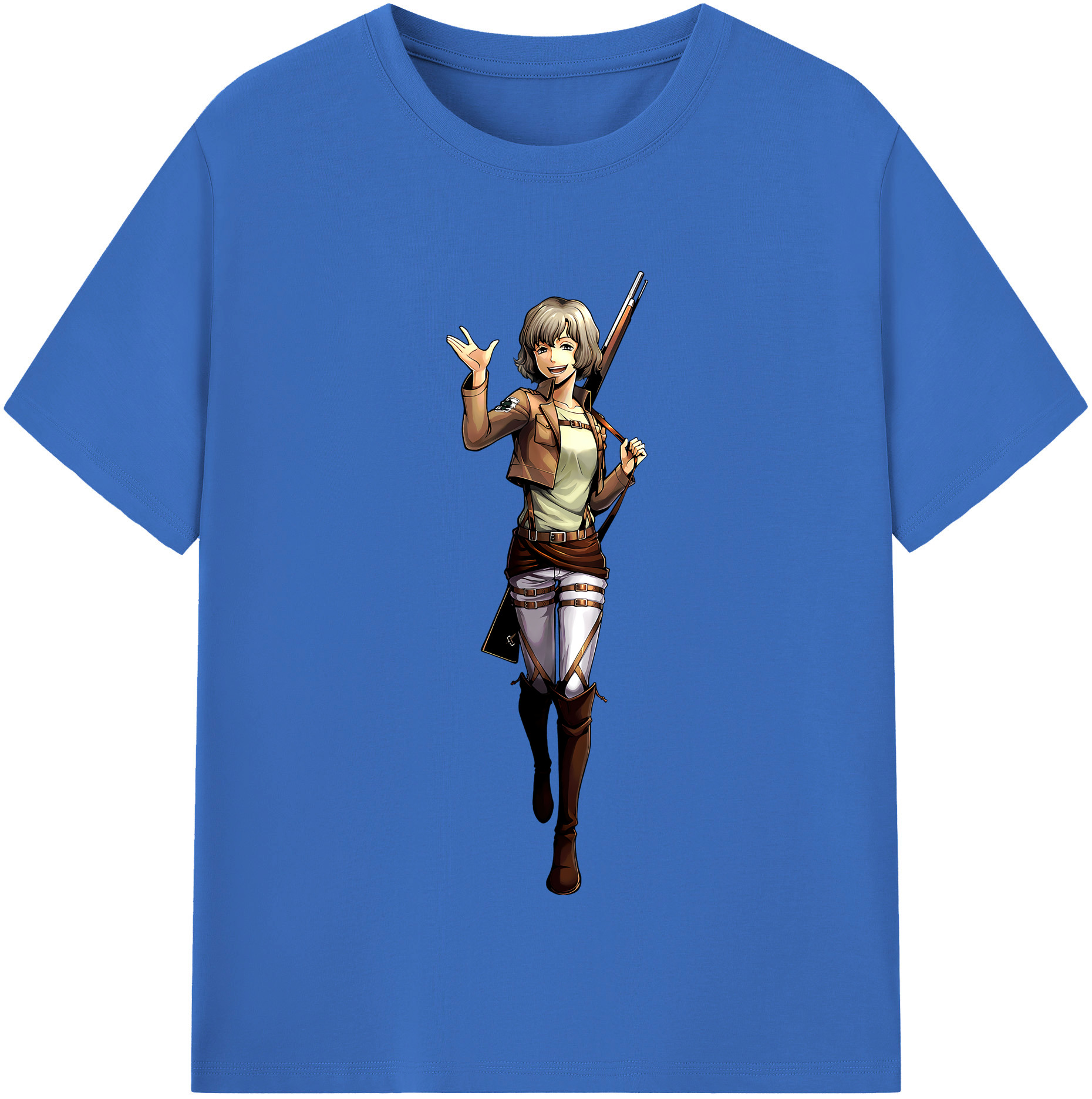（画像用） 進撃の巨人 ヒツチ Attack on Titan Hitch 綿100％半袖Tシャツ（フロントプリント）