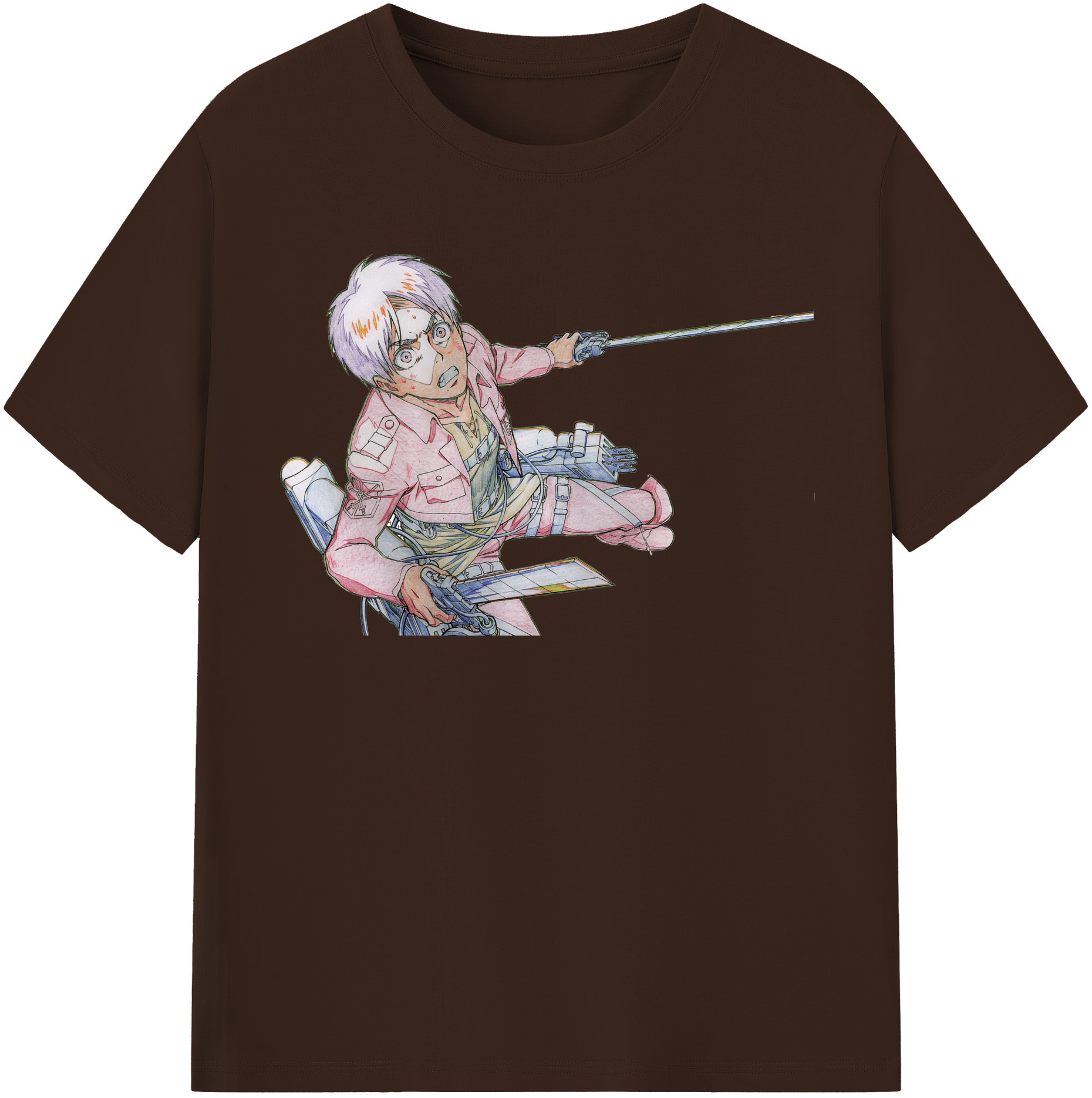 （画像用） 進撃の巨人 エレン･イェーガー Attack on Titan Eren Jäger 綿100％半袖Tシャツ（フロントプリント）