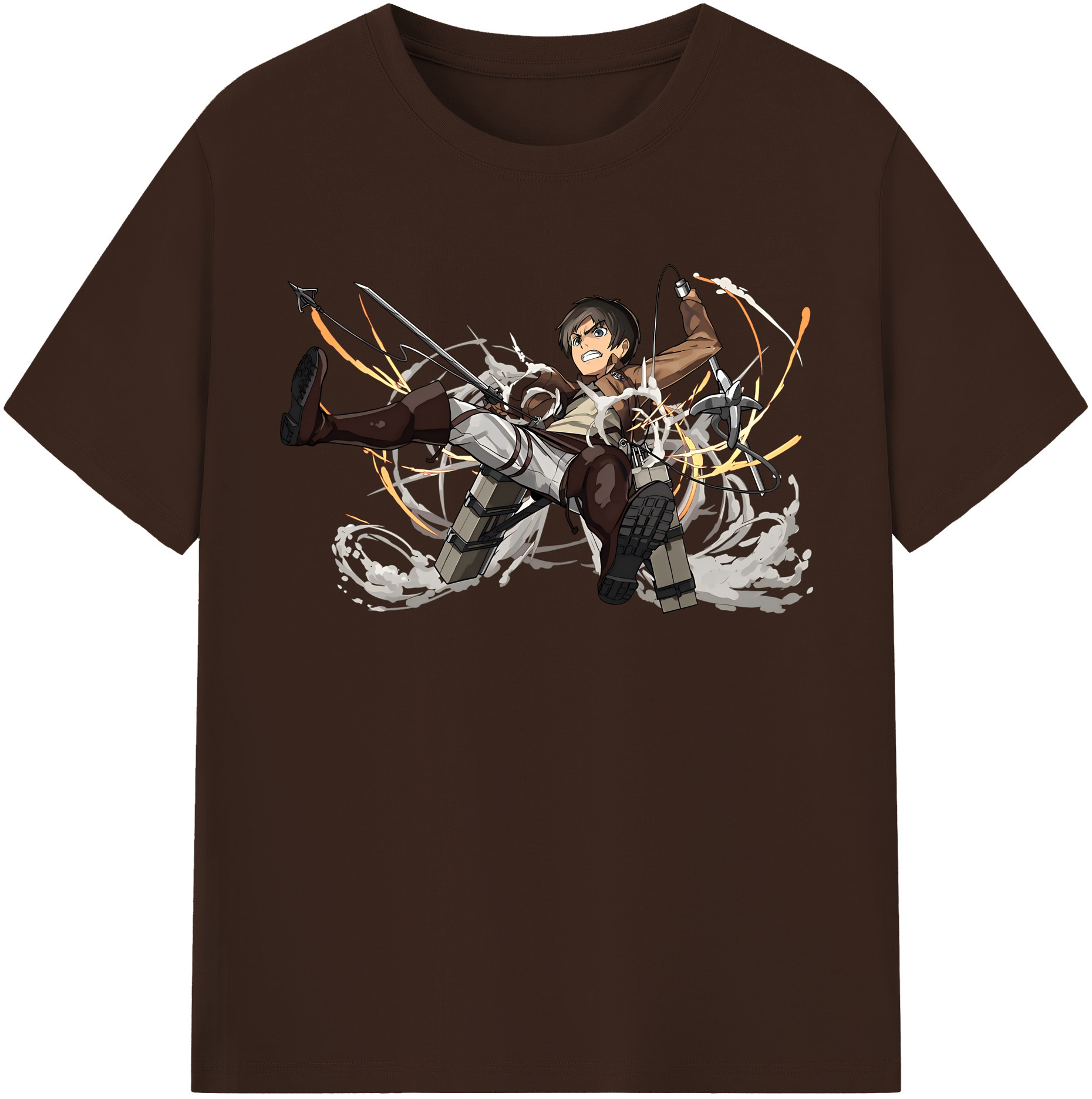 （画像用） 進撃の巨人 エレン･イェーガー Attack on Titan Eren Jäger 綿100％半袖Tシャツ（フロントプリント）