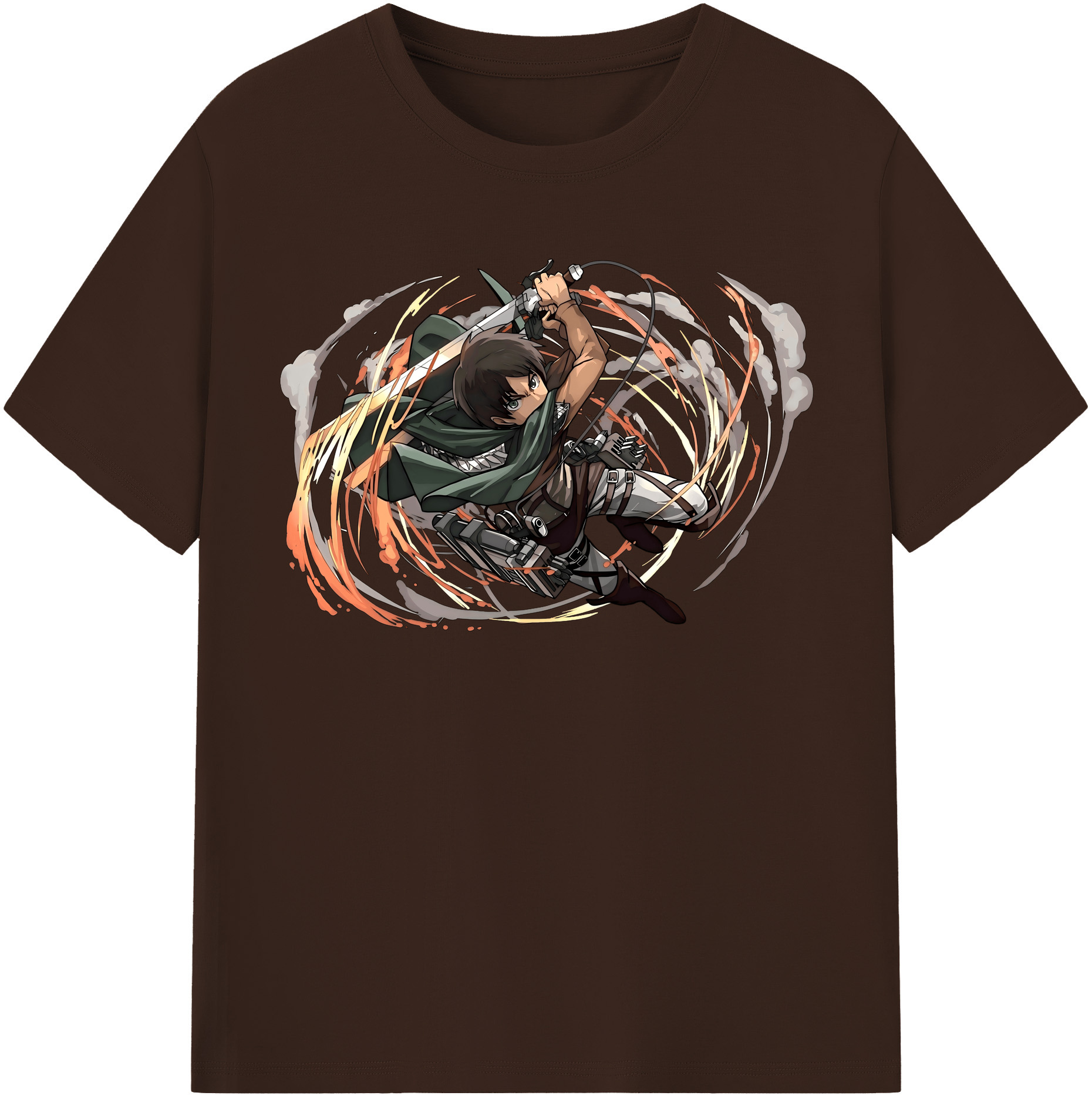 （画像用） 進撃の巨人 エレン･イェーガー Attack on Titan Eren Jäger 綿100％半袖Tシャツ（フロントプリント）