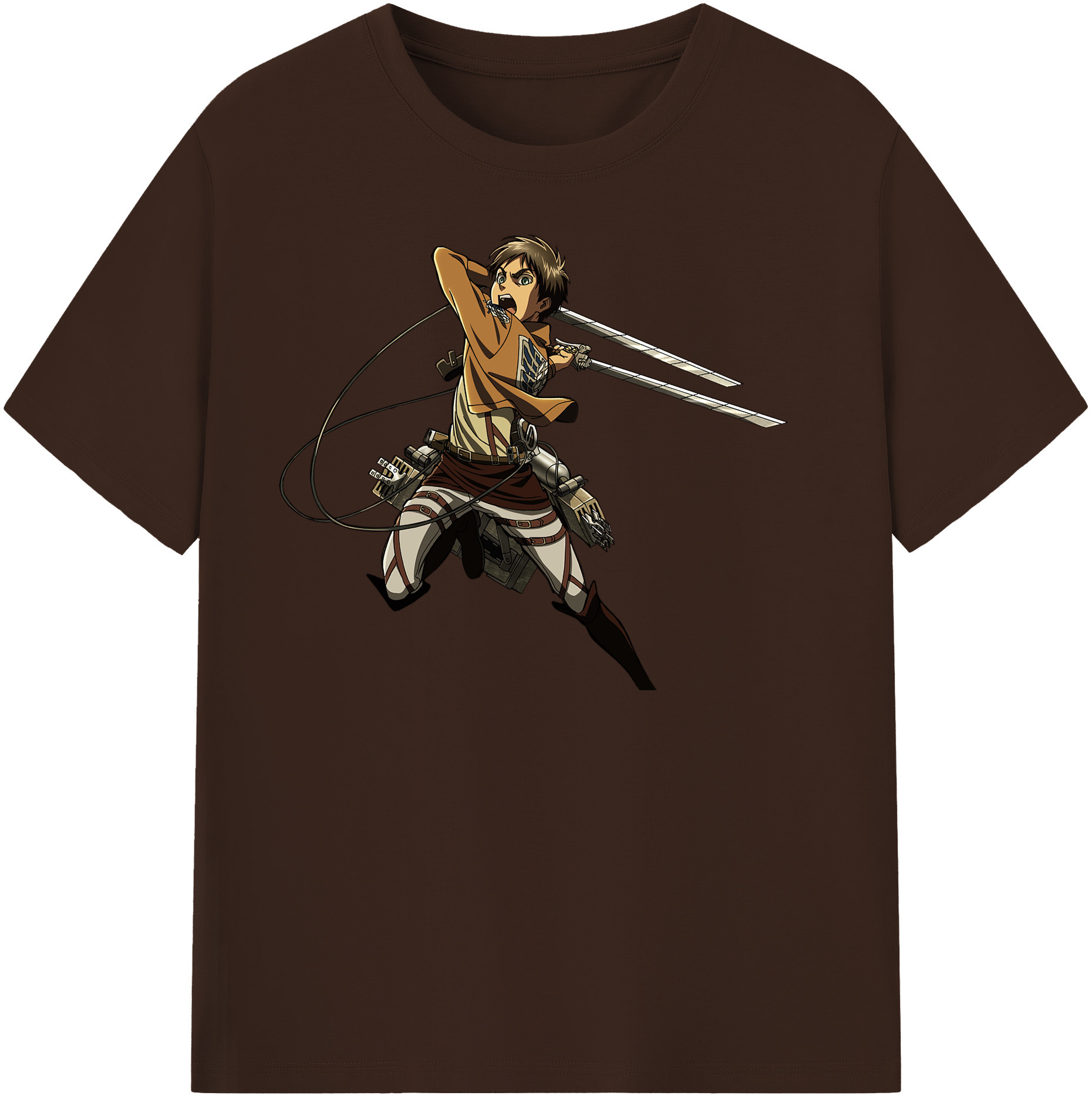 （画像用） 進撃の巨人 エレン･イェーガー Attack on Titan Eren Jäger 綿100％半袖Tシャツ（フロントプリント）